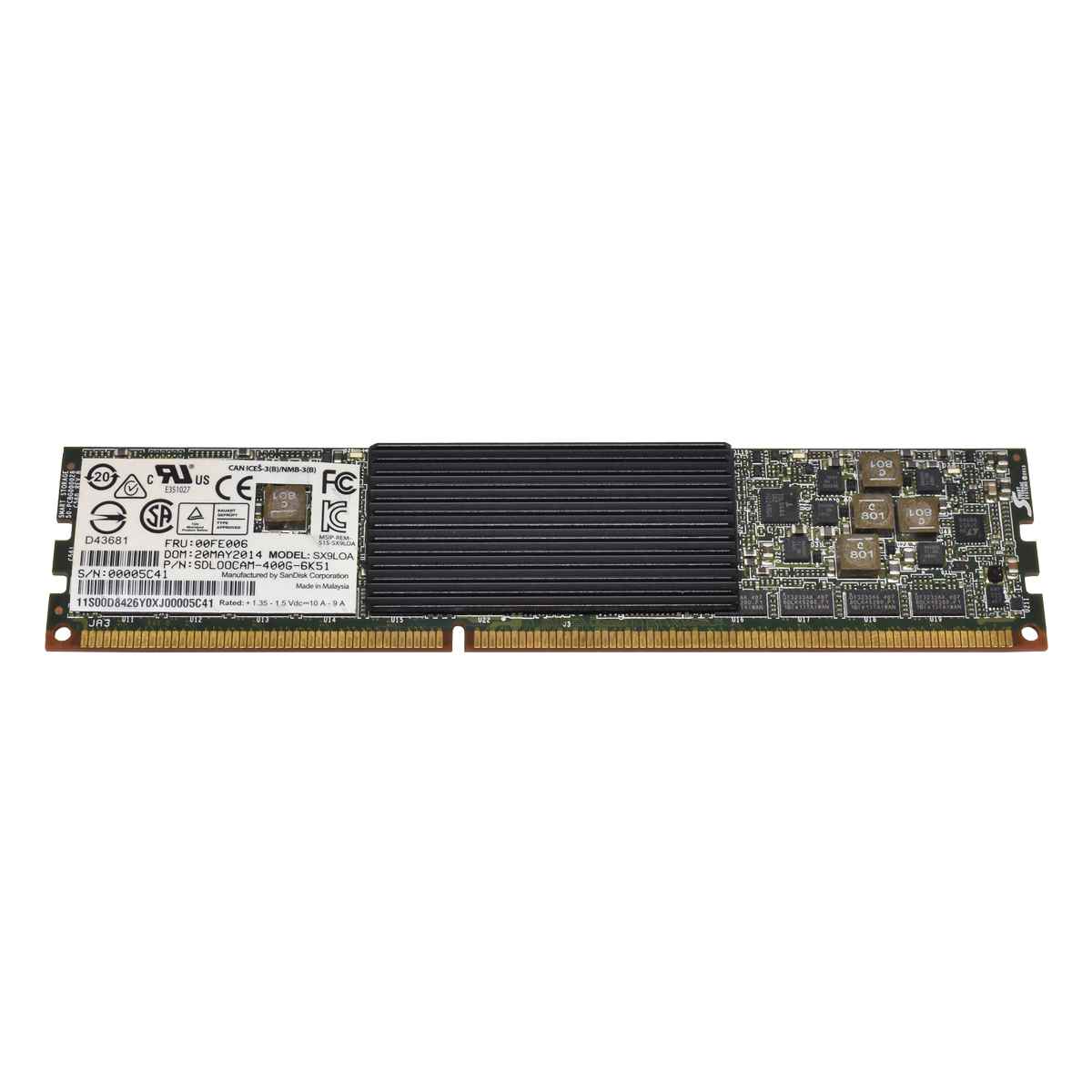 IBM eXFlash 400GB DDR3 DIMM SSD SX9LOA 00FE006 SDL00CAM-400G-6K51 IBM eXFlash 400GB DDR3 DIMM SSD SX9LOA 00FE006 SDL00CAM-400G-6K51