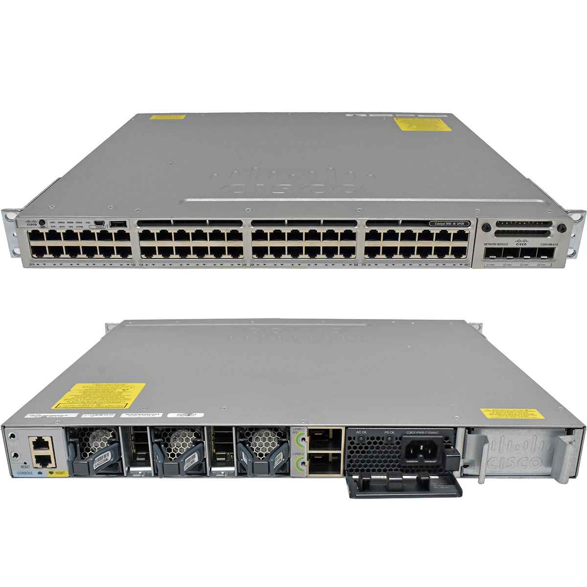 Cisco Catalyst WS-C3850-48U-S 48-Port UPoE GE Switch + Module C3850-NM-4-1G 1x PSU Rack Ears