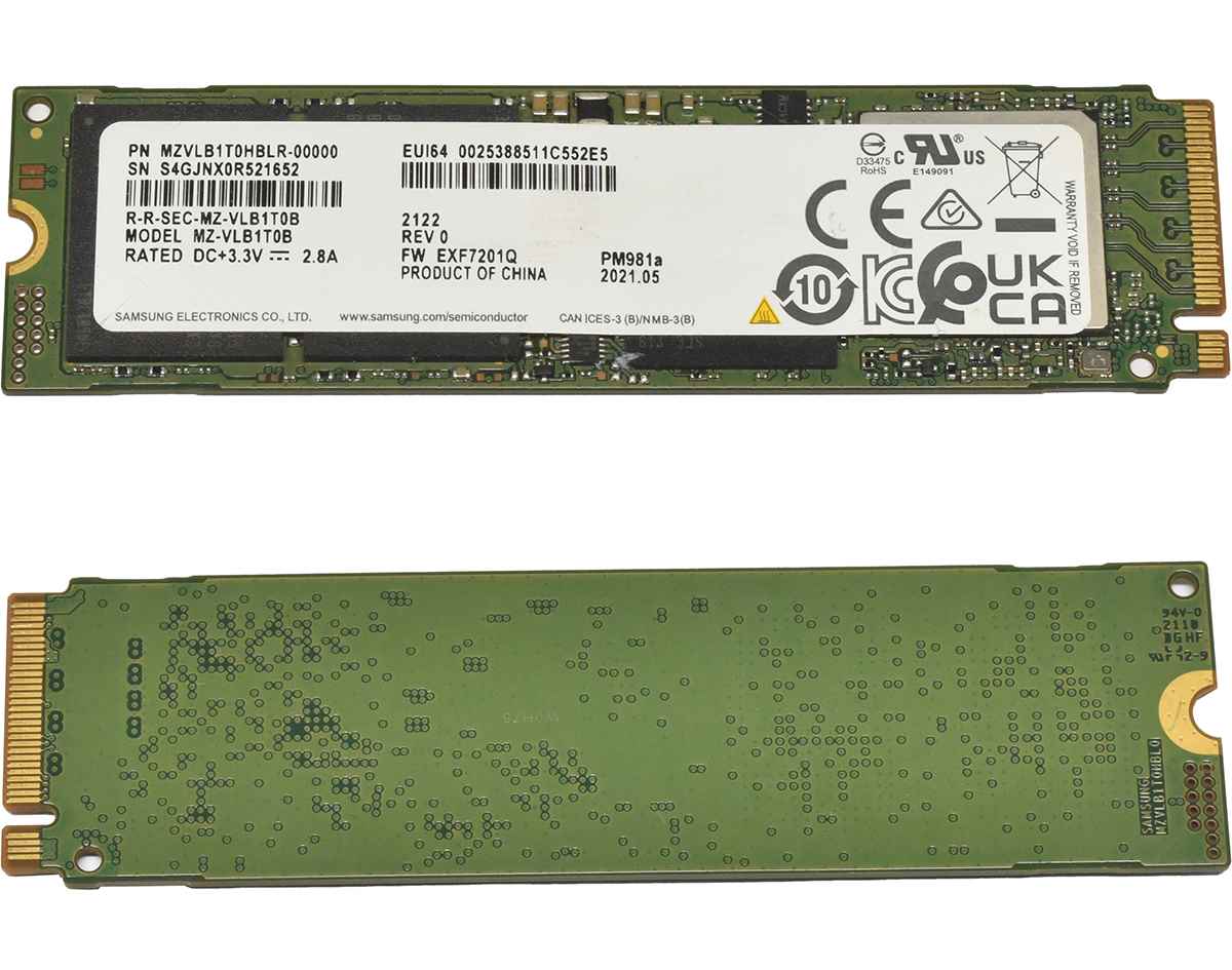 Samsung PM981a MZ-VLB1T0B SSD 1024GB M.2 2280 PCIe Gen3.0 x4 NVMe MZVLB1T0HBLR-000L7 Samsung PM981a MZ-VLB1T0B SSD 1024GB M.2 2280 PCIe Gen3.0 x4 NVMe MZVLB1T0HBLR-000L7