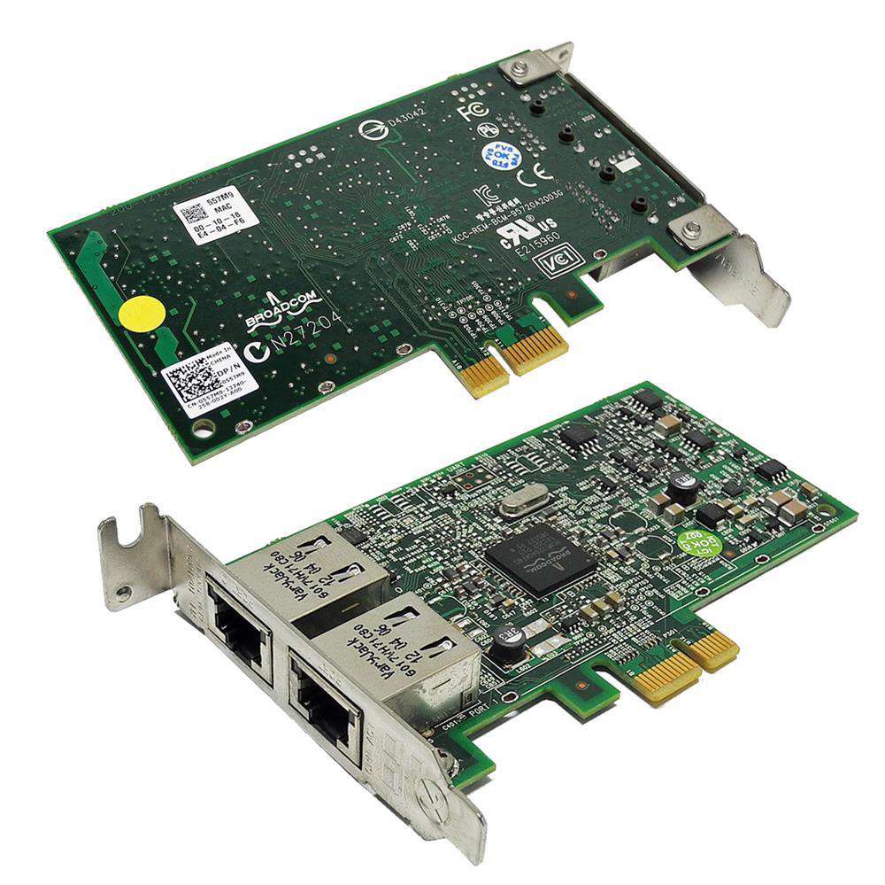 Dell-0557M9-BroadCom-5720-Dual-Port-PCIe-x1-GbE-Ne-002.jpg HP BroadCom 332T Dual-Port PCIe x1 GbE Netzwerkkarte 616012-001 LP