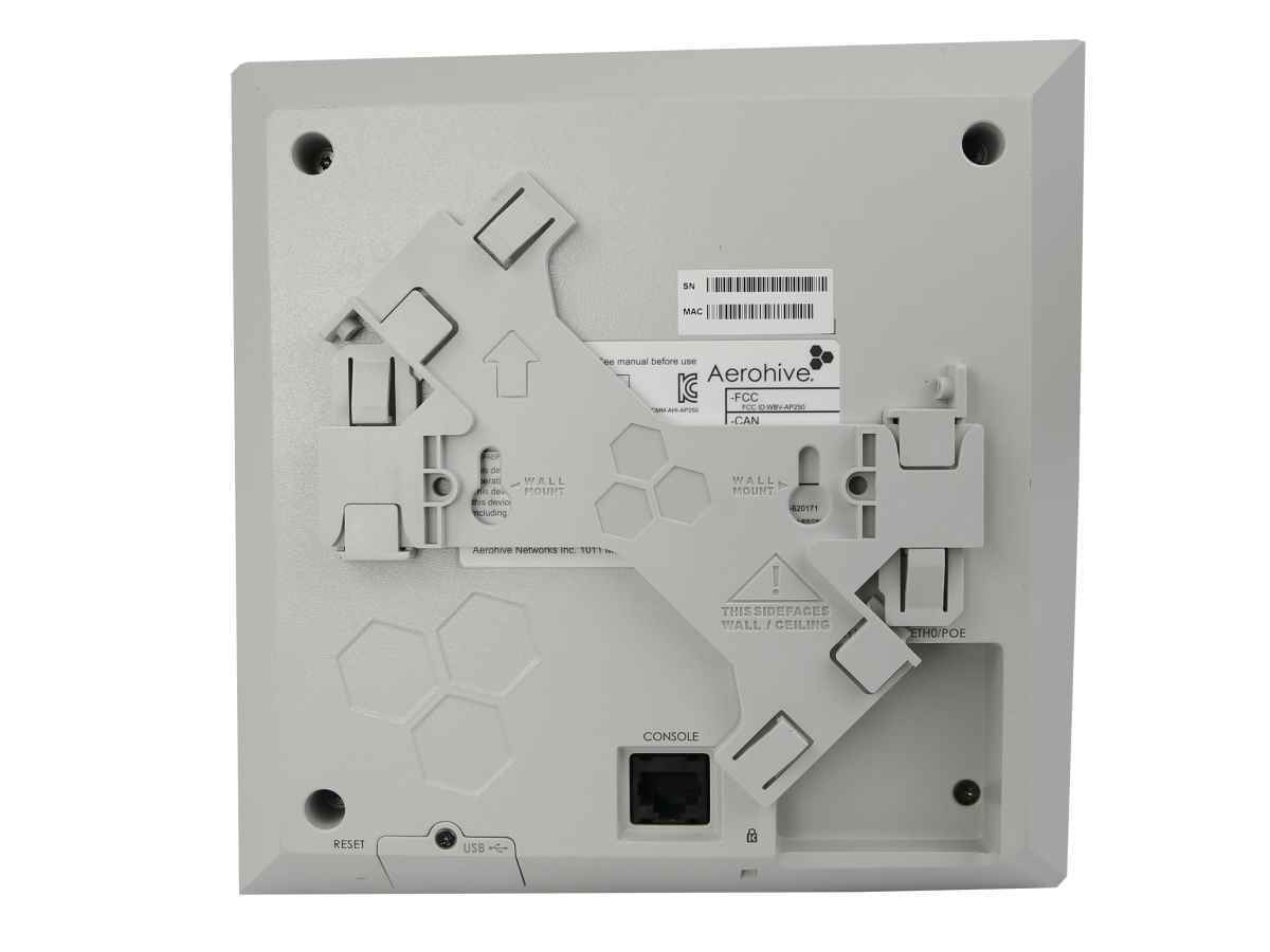Aerohive Access Point AP250 2.4GHz / 5GHz 802.11ac 3x3:3  +Wall Bracket without AC Adapter