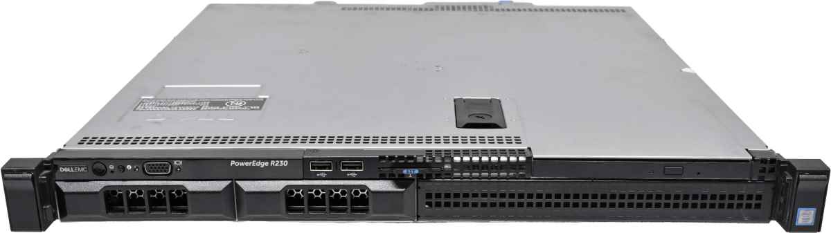 Dell PowerEdge R230 Server E3-1220 v5 QC 3.00 GHz 16GB PC4 iDrac8 2x LFF 3,5 Dell PowerEdge R230 Server CPU i3-6100 2-Core 3.70 GHz 16GB PC4 2x LFF 3,5
