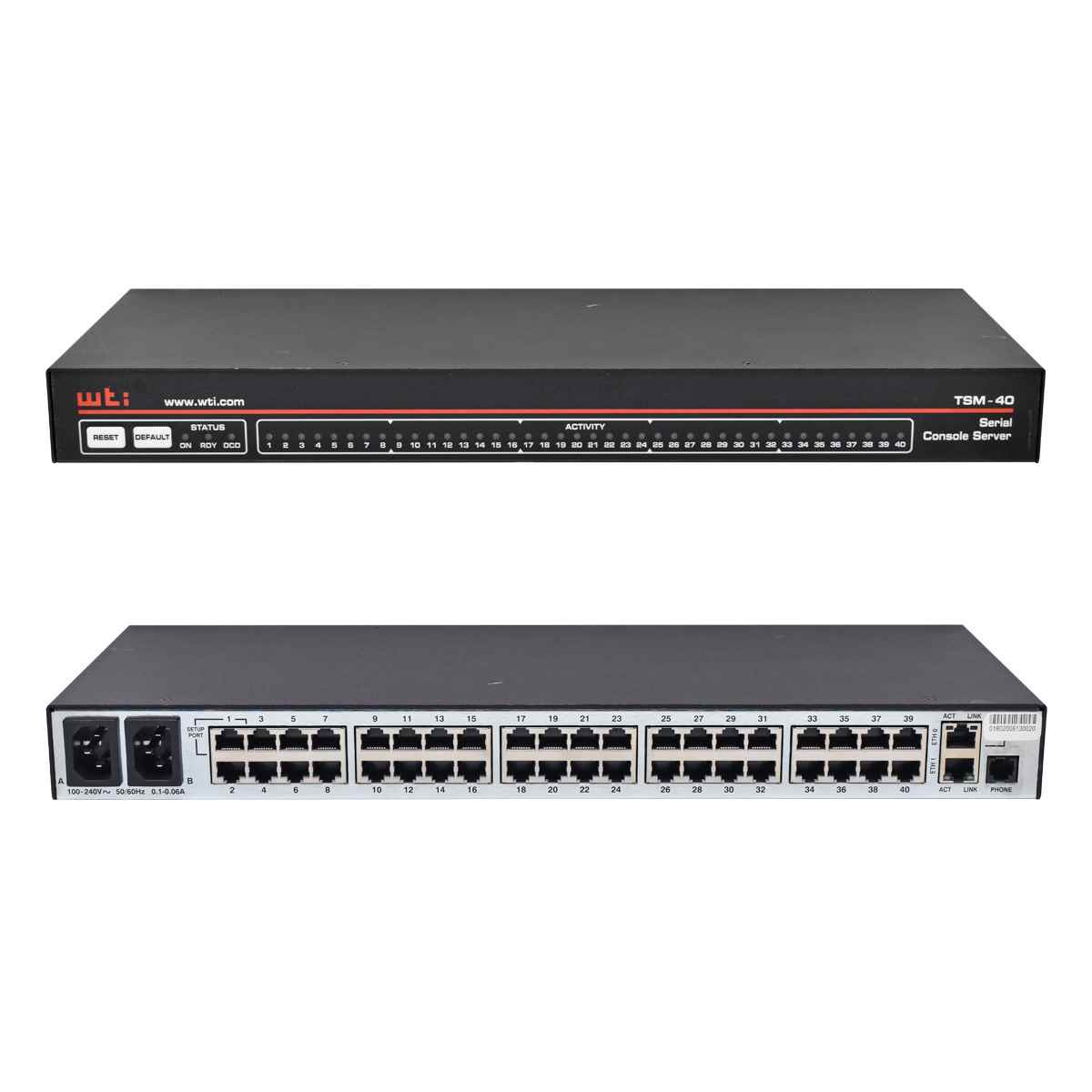 WTI TSM-40-DPE-NMI 40-Port Serial Console Server 2 x PSU WTI TSM-40-DPE-NMI 40-Port Serial Console Server 2 x PSU
