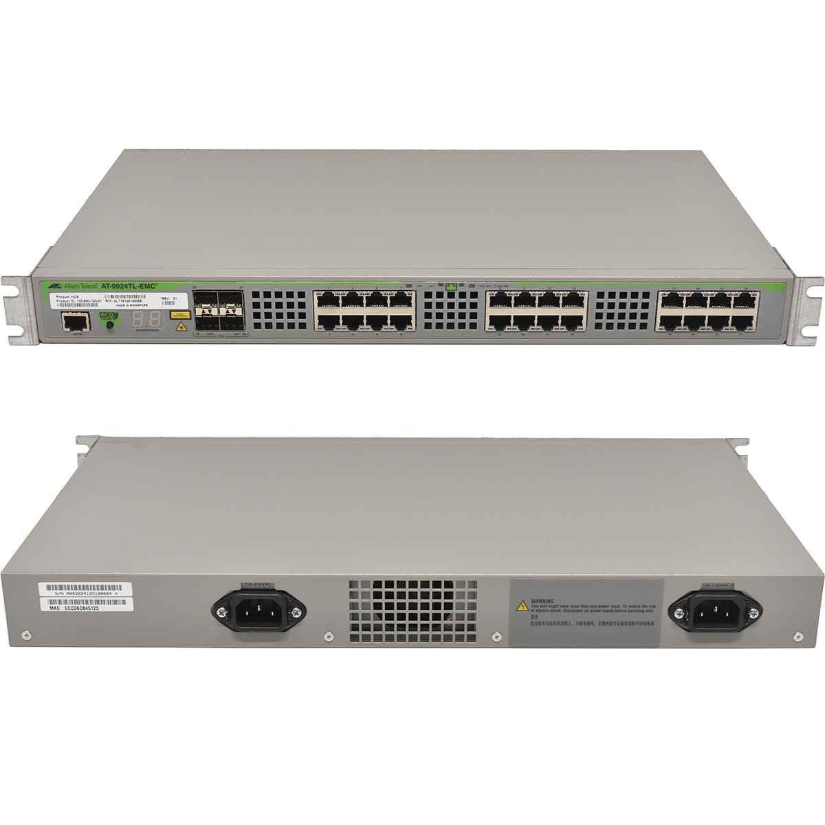 Allied Telesis AT-9924TL-EMC2 24-Port GE Switch 4x SFP Rack Ears Allied Telesis AT-9924TL-EMC2 24-Port GE Switch 4x SFP Rack Ears