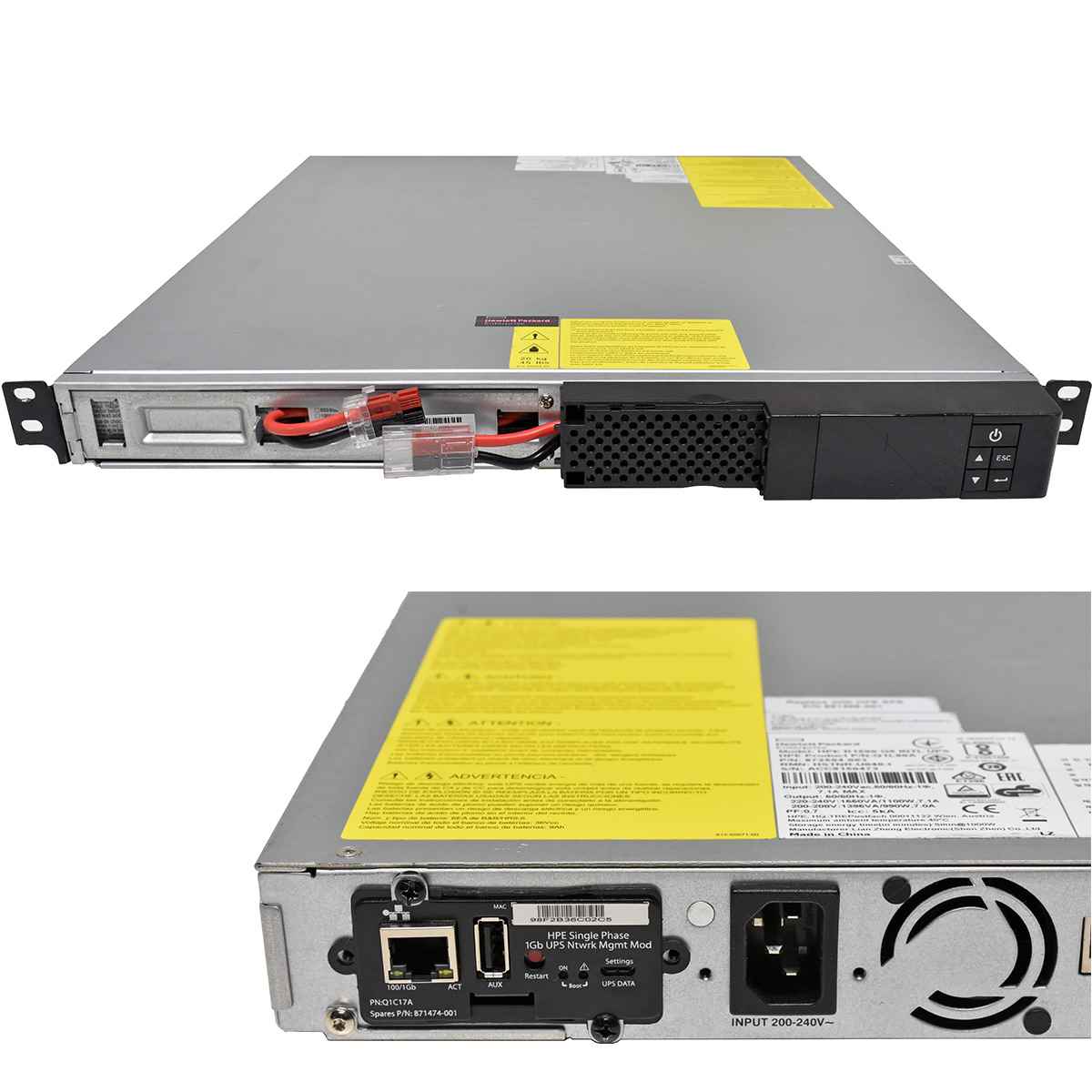 HP R1500 G5 INTL UPS Q1L90A 872504-003 881406-001 1550W missing Front Panels +NIC Module +Batteries