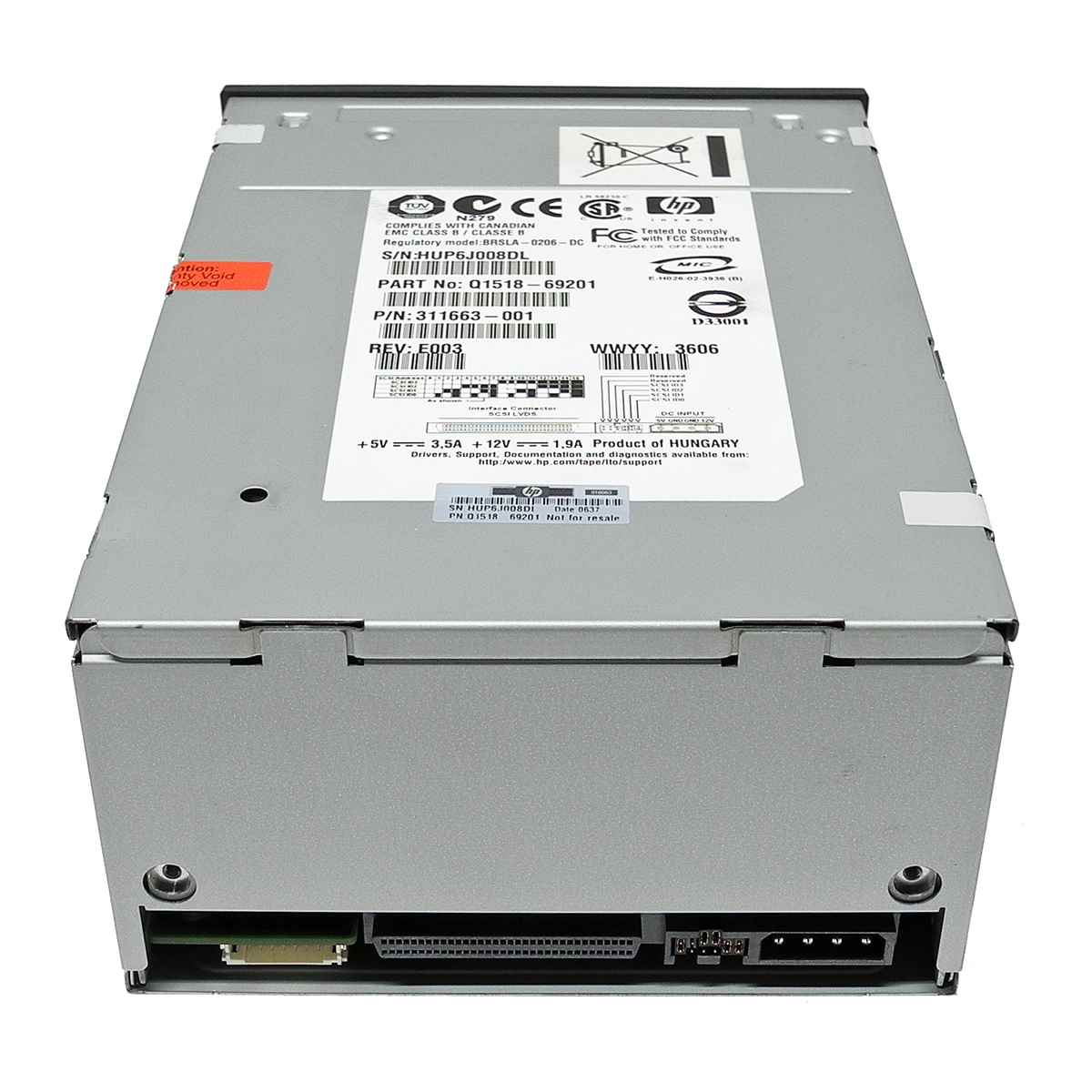 HP StorageWorks Ultrium 460 LTO2 Q1518-69201 Bandlaufwerk BRSLA-0206-DC HP StorageWorks Ultrium 460 LTO2 Q1518-69201 Bandlaufwerk BRSLA-0206-DC