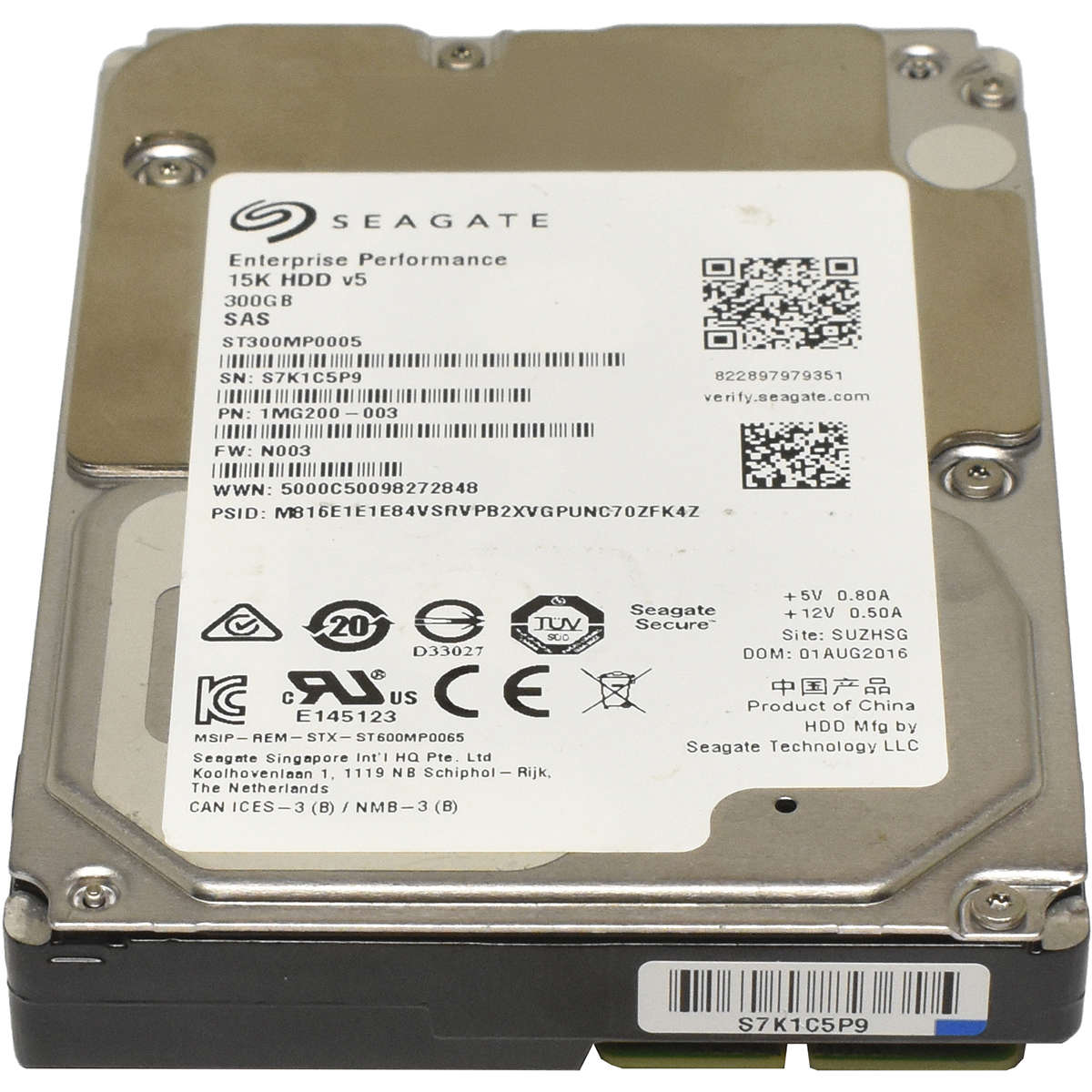 Seagate 300GB 2.5" 15K 12G SAS SED HDD ST300MP0005 1MG200-003/004/175