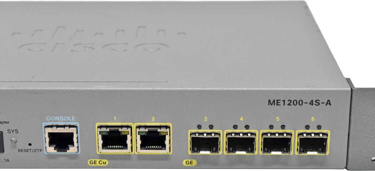 Cisco ME1200-4S-A 74-12816-03 4-Port GE SFP Access Device 2x GE RJ-45 +Rack Ears