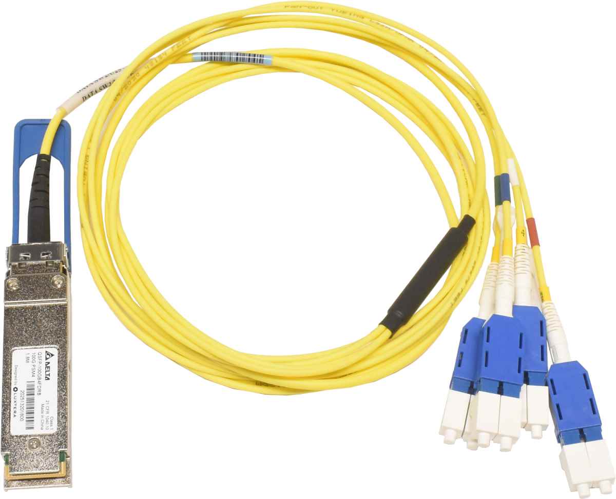 Delta QSFP-100GB4FDRB 1.8m 100G PSM4 QSFP+ auf 4x 25G duplex LC Cable