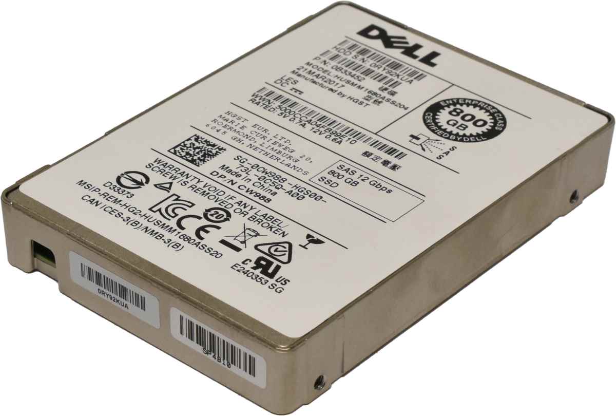 Dell Enterprise Plus 800GB SAS 12G 2.5“ (SSD) HUSMM1680ASS204 0CW988 Dell Enterprise Plus 800GB SAS 12G 2.5“ (SSD) HUSMM1680ASS204 0CW988