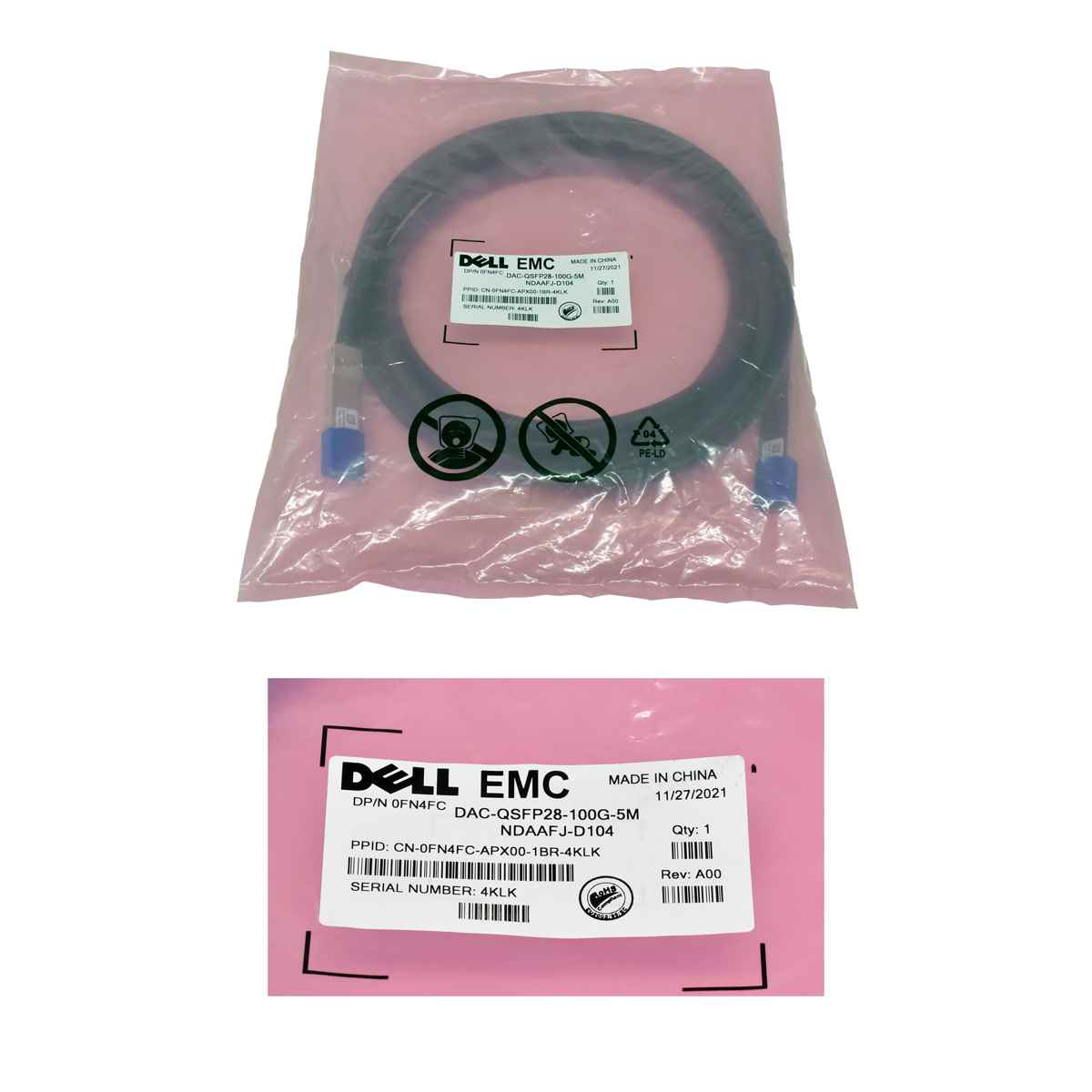 Datenkabel 5m Dell EMC DAC-QSFP28-100G-5M 0FN4FC FN4FC QSFP28 - QSFP28 !! Neu, OVP !! Datenkabel 5m Dell EMC DAC-QSFP28-100G-5M 0FN4FC FN4FC QSFP28 - QSFP28 !! Neu, OVP !!