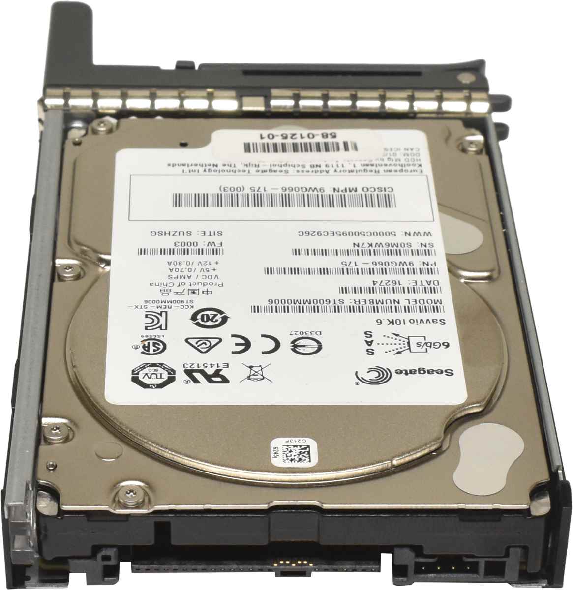 Cisco Seagate 600GB 2.5" 10K 6G SAS HDD Festplatte ST600MM0006 CCS-HDD-600GB/SAS mit Rahmen