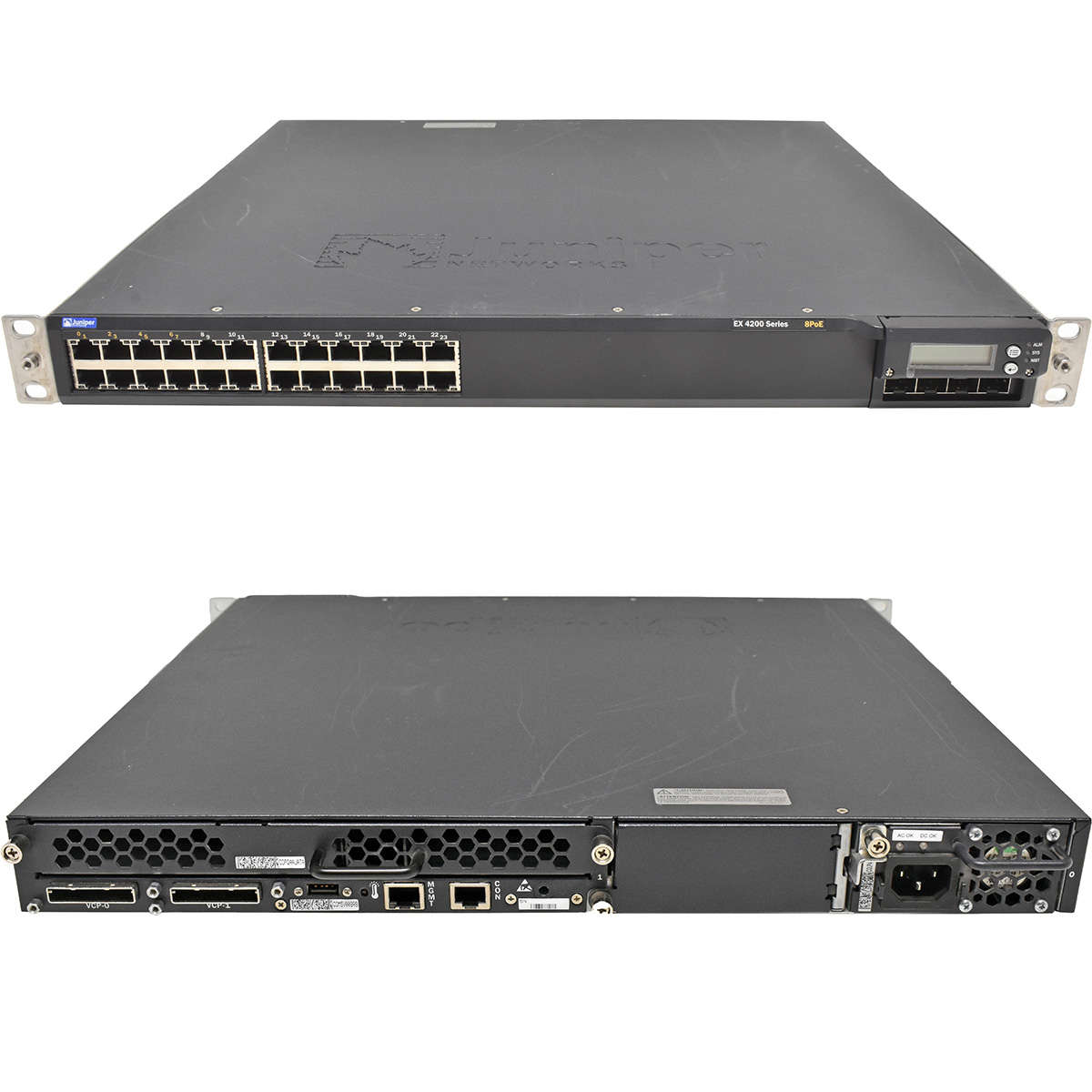 Juniper-EX4200-24T-24-Port-GE-8-Port-PoE-Module-4x-005.jpg Juniper EX4200-24T 24-Port GE 8-Port PoE +Module 4x1G SFP 1x PSU