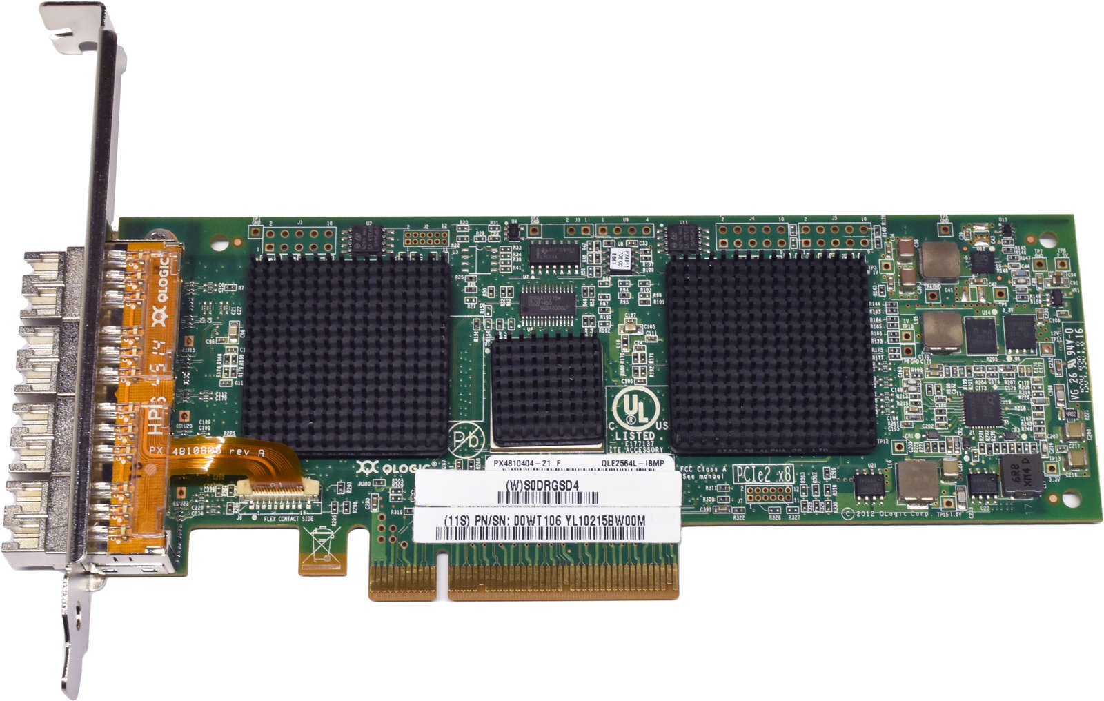 IBM-QLogic-00WT106-QLE2564L-IBMP-4-Port-8G-LWL-PCI-003.jpg IBM QLogic 00WT106 QLE2564L-IBMP 4-Port 8G LWL PCIe x8 FC Server Adapter FP