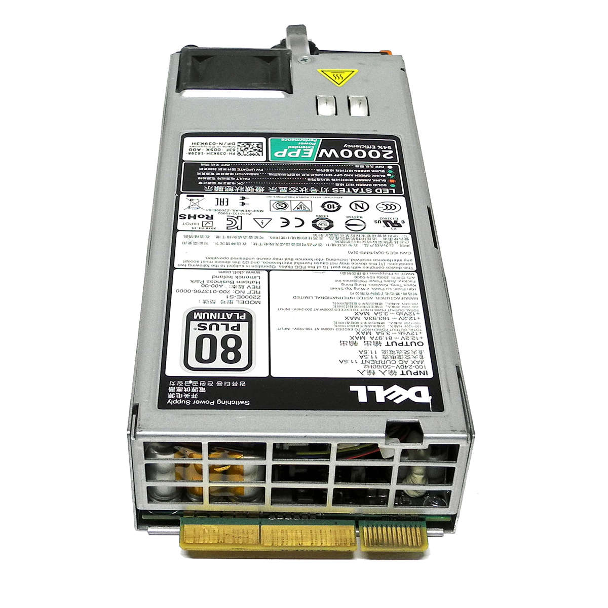 Dell Power Supply/Netzteil D2000E-S0 2000W 80 Plus Platinum für R740 R940 FX2S 0J5WMG