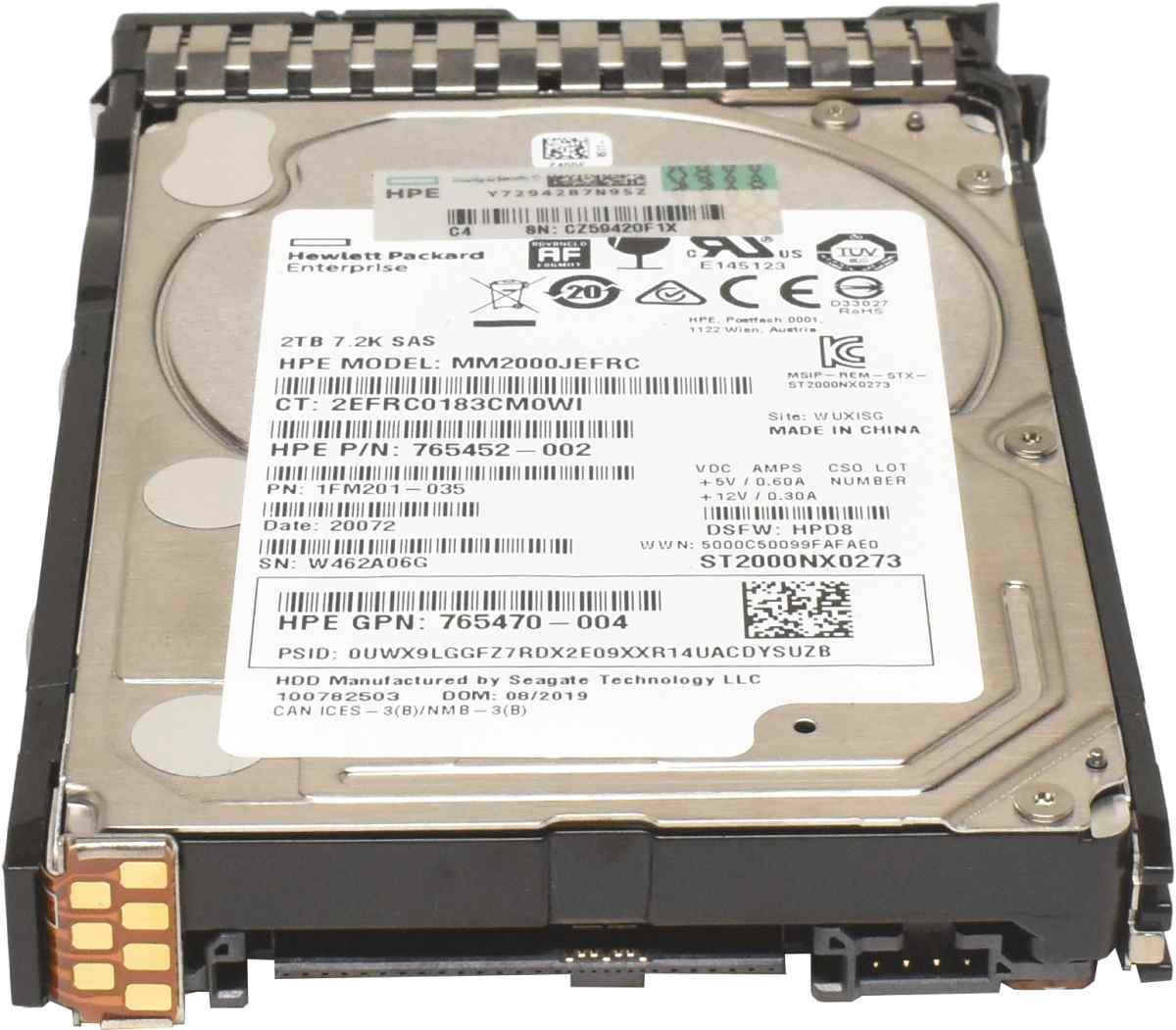 HP 2TB 2.5" 7.2K 12G SAS HDD Festplatte 765873-001 765470-004 Server Storage