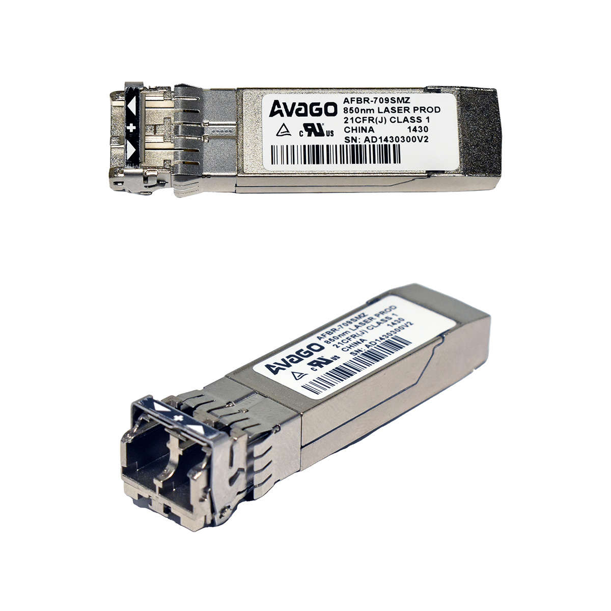 AVAGO-AFBR-709SMZ-10GBASE-SFP-SR-850-nm-300m-MMF-L-004.jpg AVAGO AFBR-709SMZ 10GBASE SFP+ SR 850 nm 300m MMF LC Duplex Transceiver Module