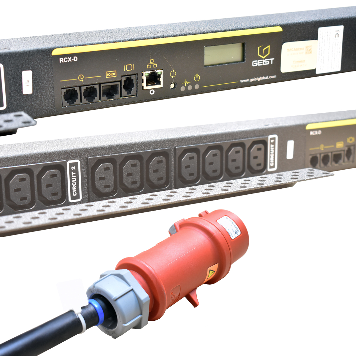 Geist RCX-D U1007Q URCXW423-103C13PS56-D 42xC13 Metered PDU 3-Phasen + Rackmontageblech Geist RCX-D U1007Q URCXW423-103C13PS56-D 42xC13 Metered PDU 3-Phasen + Rackmontageblech