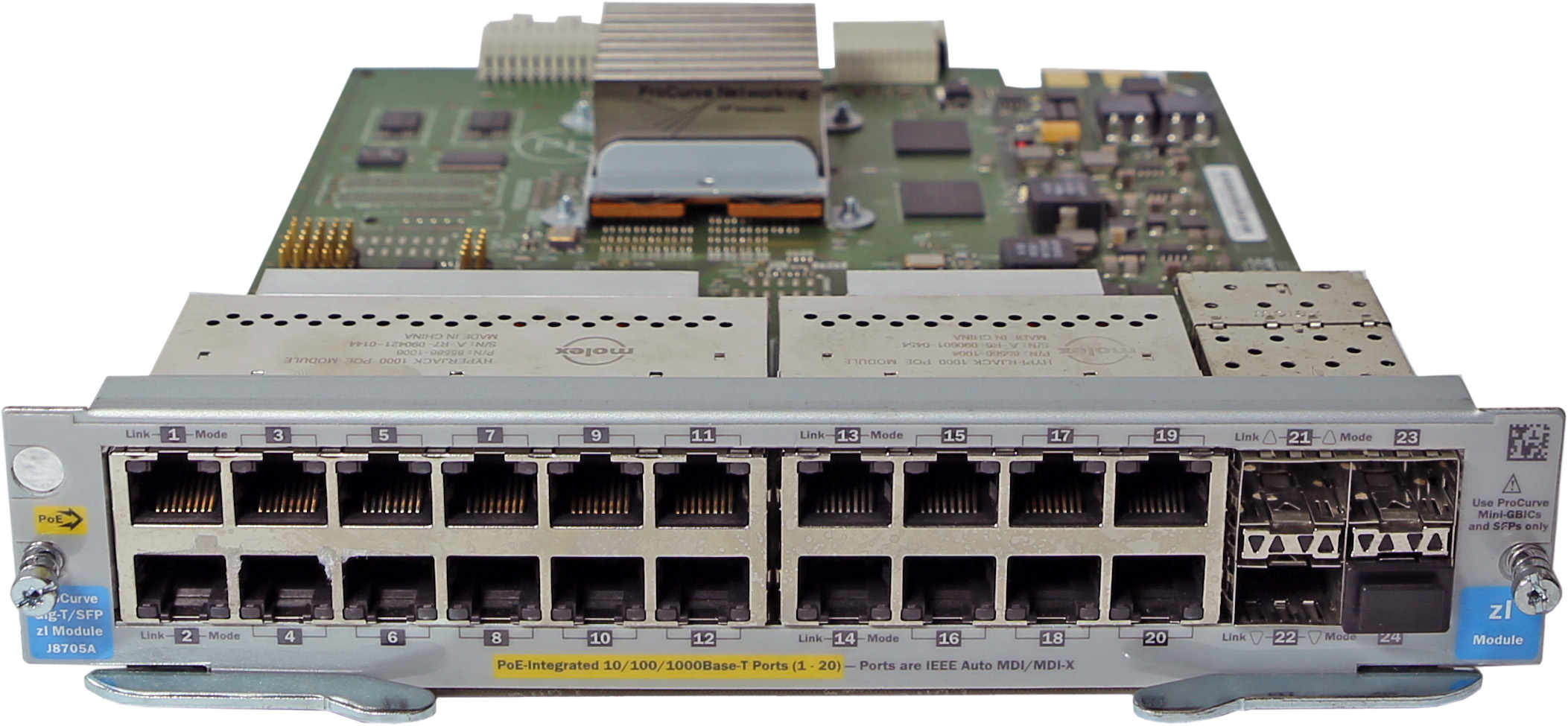 HP ProCurve 20 + 4 Port Gig-T/SFP Module J8705A für Modular Switches zl Series HP ProCurve 20 + 4 Port Gig-T/SFP Module J8705A für Modular Switches zl Series