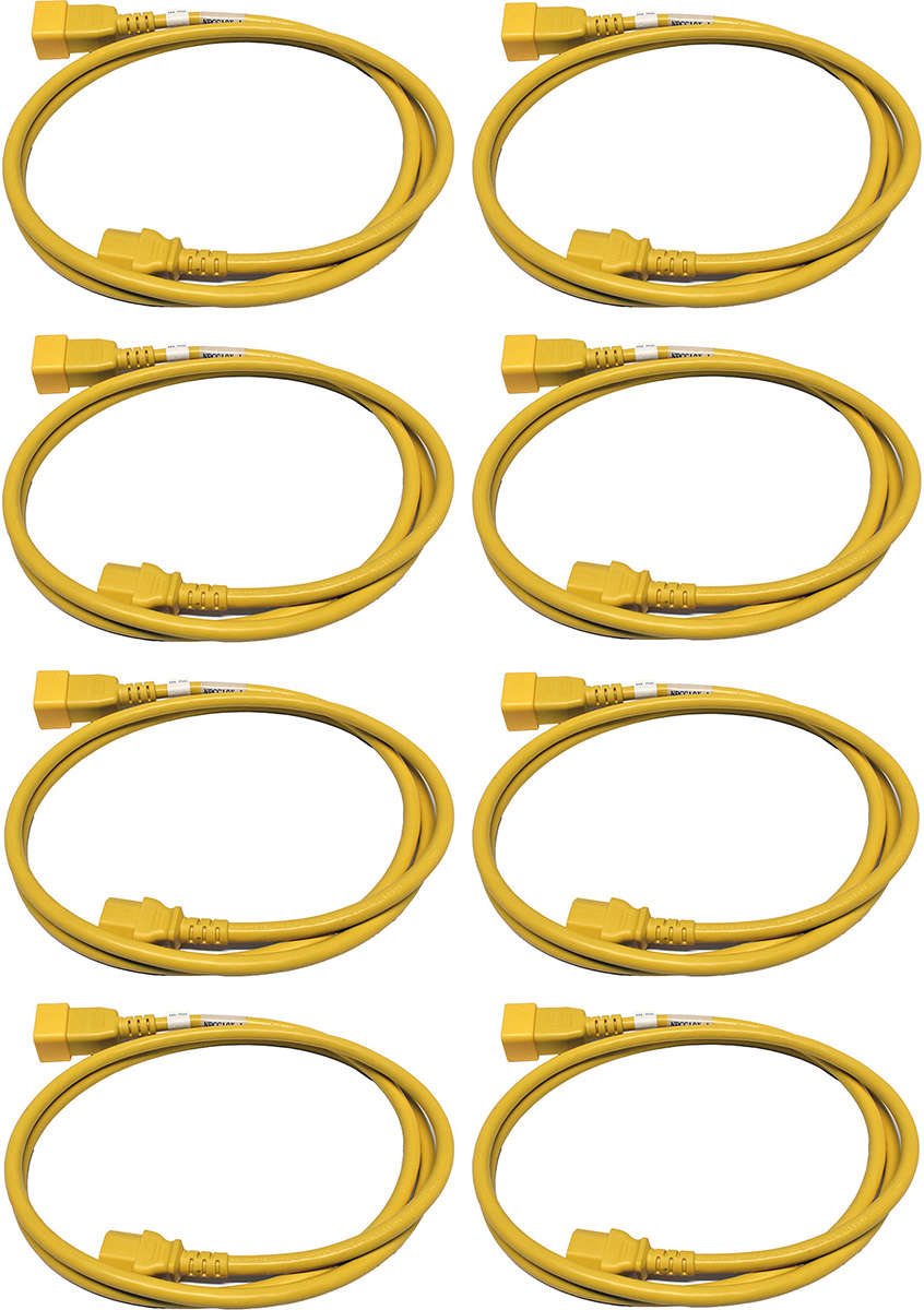 8x Panduit Netzkabel C20 C13 Power Kabel Gelb 1,8m 16A 250V Verlängerung NPCC19X-1