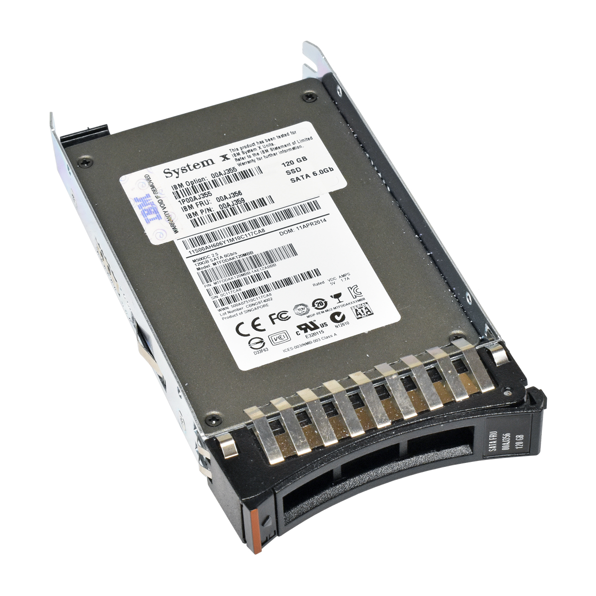 IBM 120GB SATA 6Gb 2.5“ SSD MTFDDAK120MBB 00AJ356 + Rahmen für System X IBM 120GB SATA 6Gb 2.5“ SSD MTFDDAK120MBB 00AJ356 + Rahmen für System X