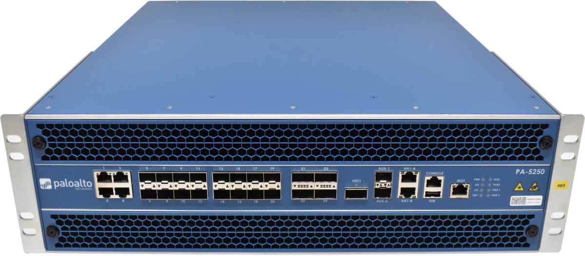 Paloalto PA-5250 750-000131-00A 16-Port SFP+ 10GE Firewall 4x 10G RJ-45 4x 40G/100G SFP28 +SSDs +HDDs +Mini GBICs