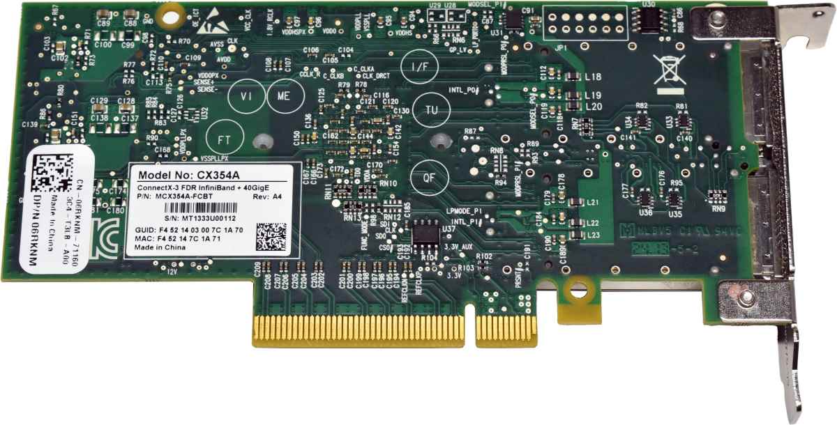 Dell 06RKNM Mellanox CX354A Dual-Port 40G PCIe x8 InfiniBand Network Adapter LP