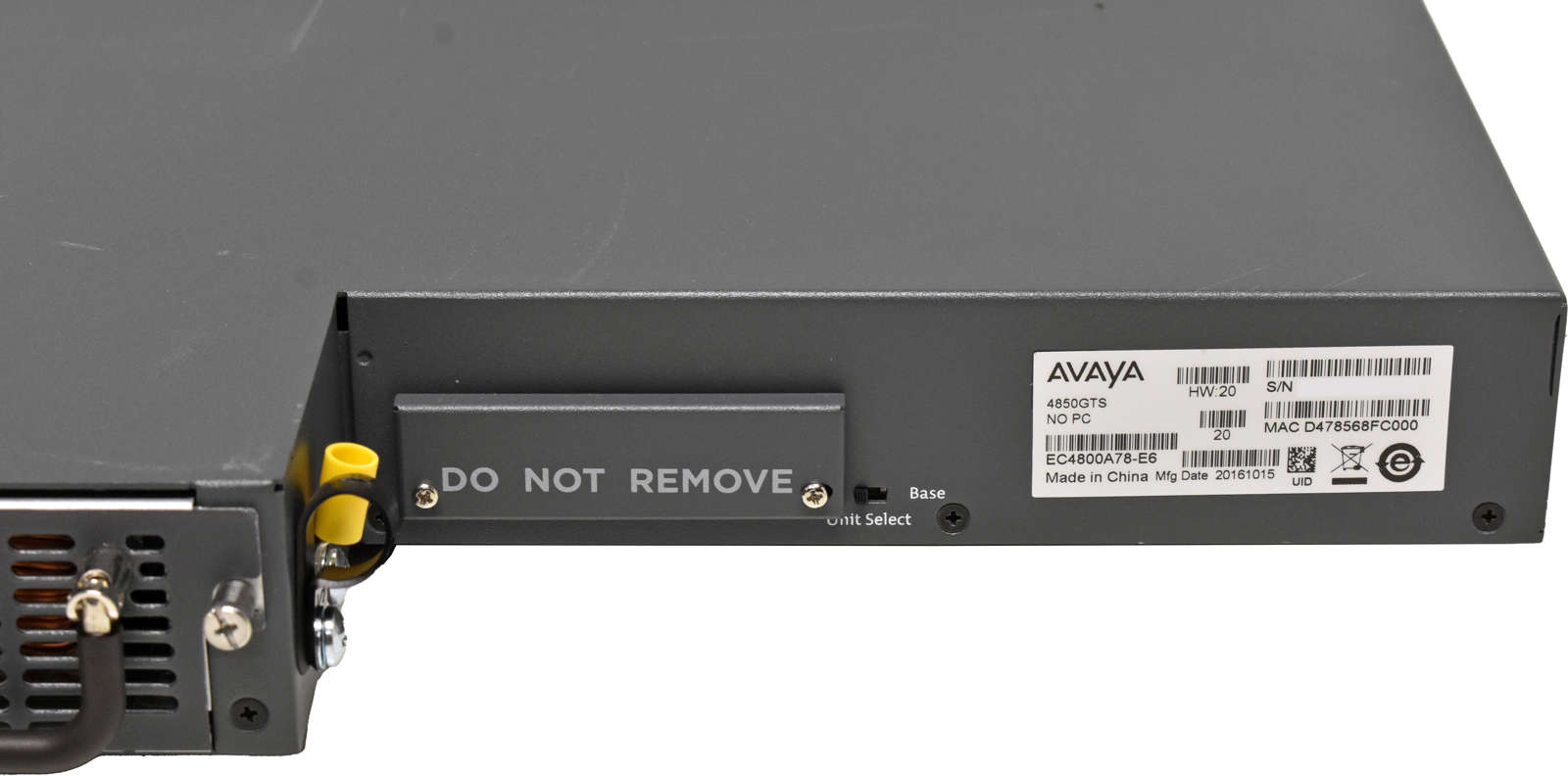 Avaya-VPS-4850GTS-EC4800A78-E6-48-Port-RJ-45-GE-Sw-004.jpg Avaya VPS 4850GTS EC4800A78-E6 48-Port RJ-45 GE Switch 2x 1G SFP 2x 10G SFP+ Rack Ears