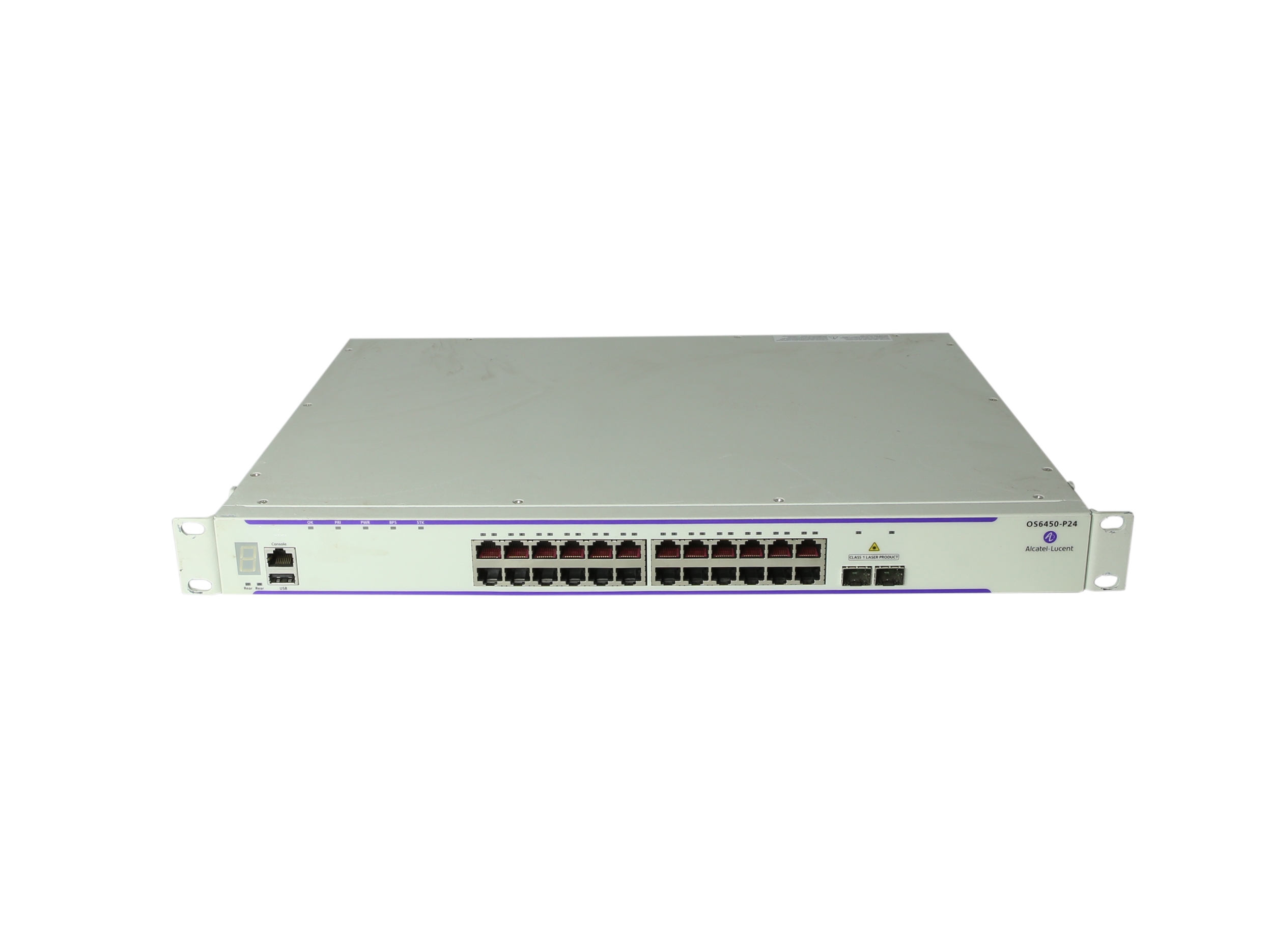 Alcatel-Lucent OS6450-P24 24-Port PoE RJ-45 GE Switch 2xSFP+ 10G Modul OS6450-XNI-U2 +Rack Ears