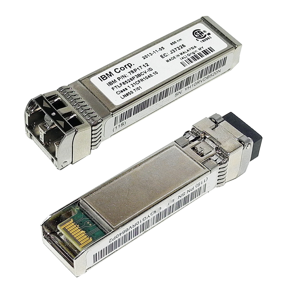 IBM Finisar FTLF8528P3BCV-ID 8Gb SW 850nm SFP+ FC Transceiver 78P1712 94Y8478 IBM Finisar FTLF8528P3BCV-ID 8Gb SW 850nm SFP+ FC Transceiver 78P1712 94Y8478