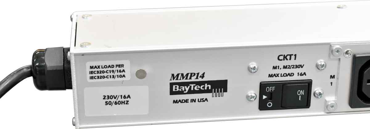 BayTech MMP14 Rack PDU Metered Single-Phase Null HE 16A 230V 20x C13 BayTech MMP14 Rack PDU Metered Single-Phase Null HE 16A 230V 20x C13