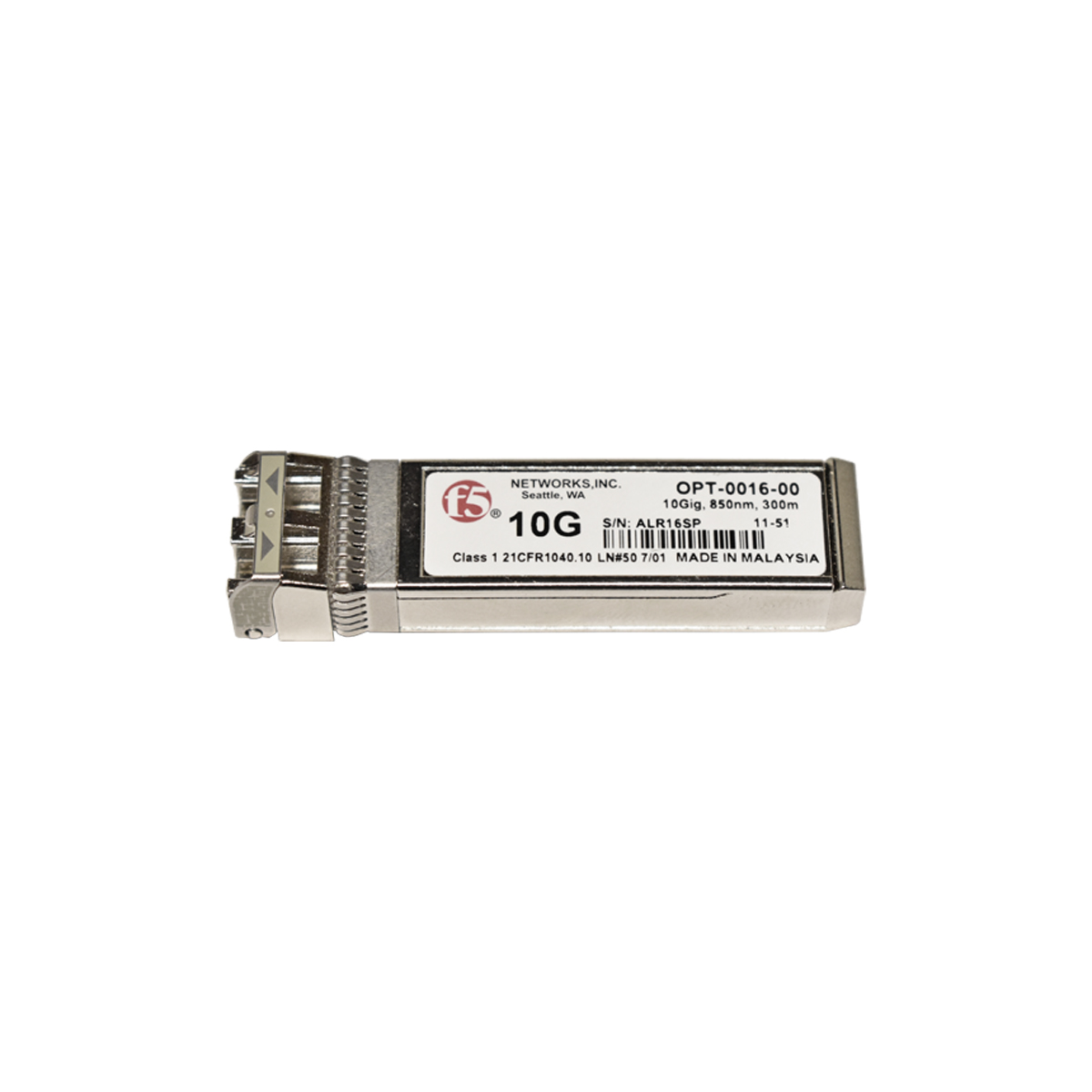 F5 Networks Original 10GbE SR SFP+ FC DDM Transceiver Module OPT-0016-00 F5 Networks Original 10GbE SR SFP+ FC DDM Transceiver Module OPT-0016-00