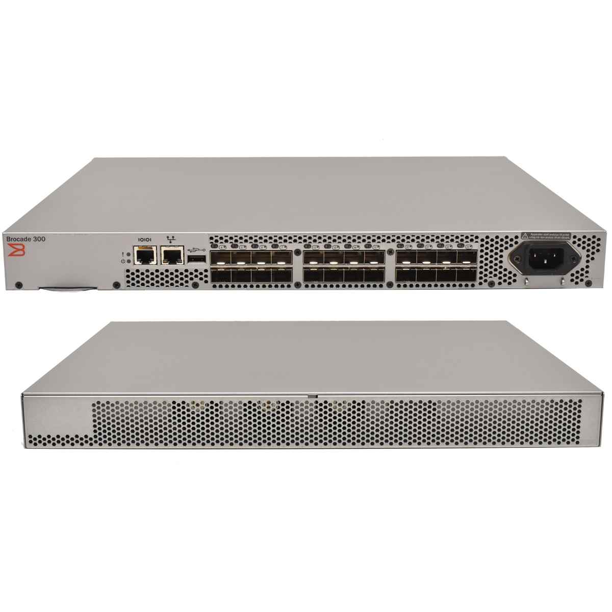 Brocade 300 FC SAN Switch NA-320-0008MC 80-1007285-05 + 8 aktive Ports Brocade 300 NA-320-0008 80-1001583-11 24-Port 8G SFP+ FC Switch 8 aktive Ports