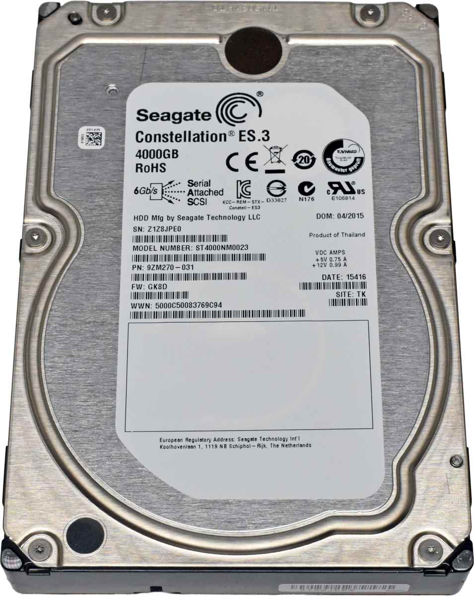 Seagate Constellation ES.3 4TB 3,5" 7.2K 6G SAS HDD ST4000NM0023 9ZM270-031 512 Bytes