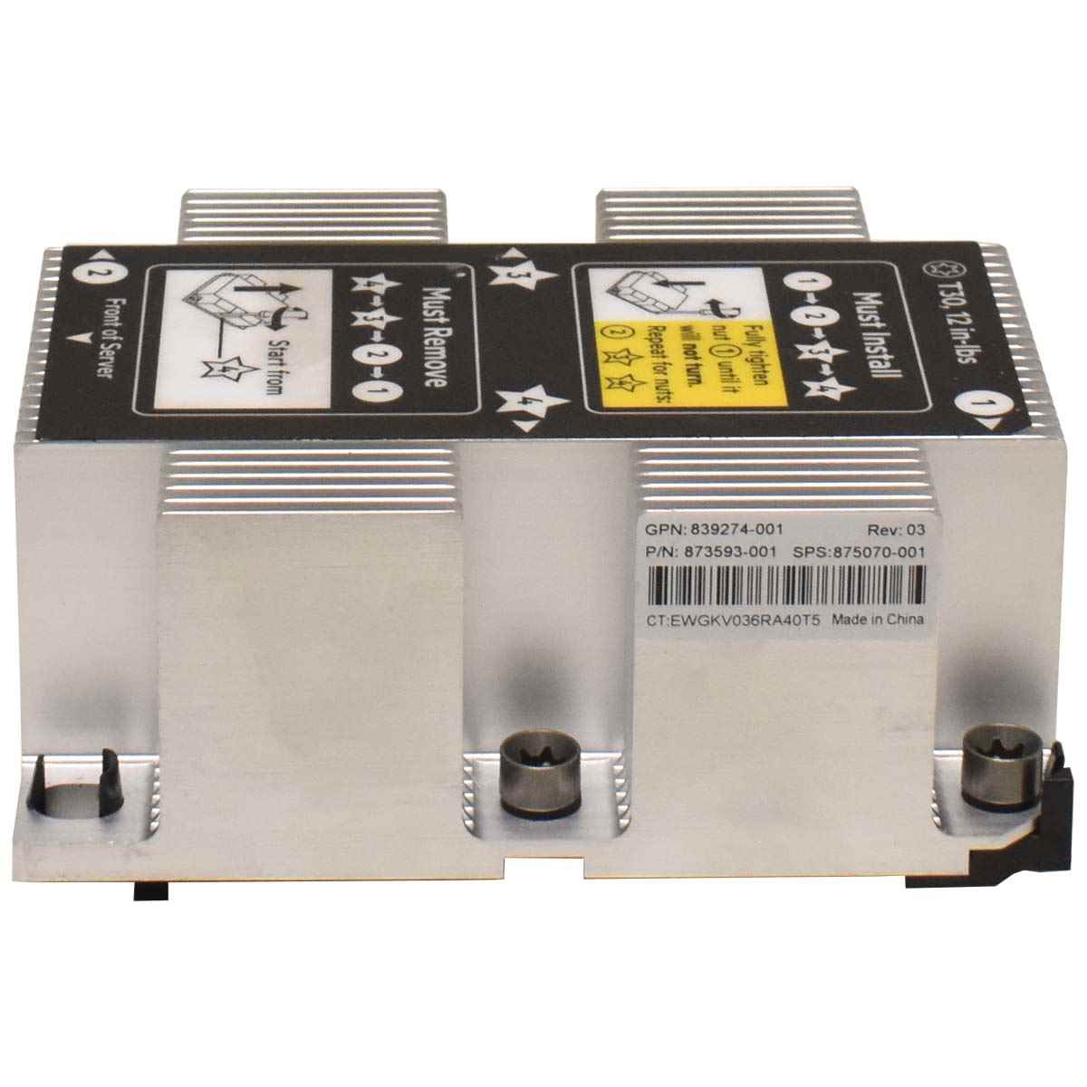 HP ProLiant DL380 DL388 G10 CPU Heatsink / Kühler 873593-001 875070-001 HP ProLiant DL380 DL388 G10 CPU Heatsink / Kühler 873593-001 875070-001