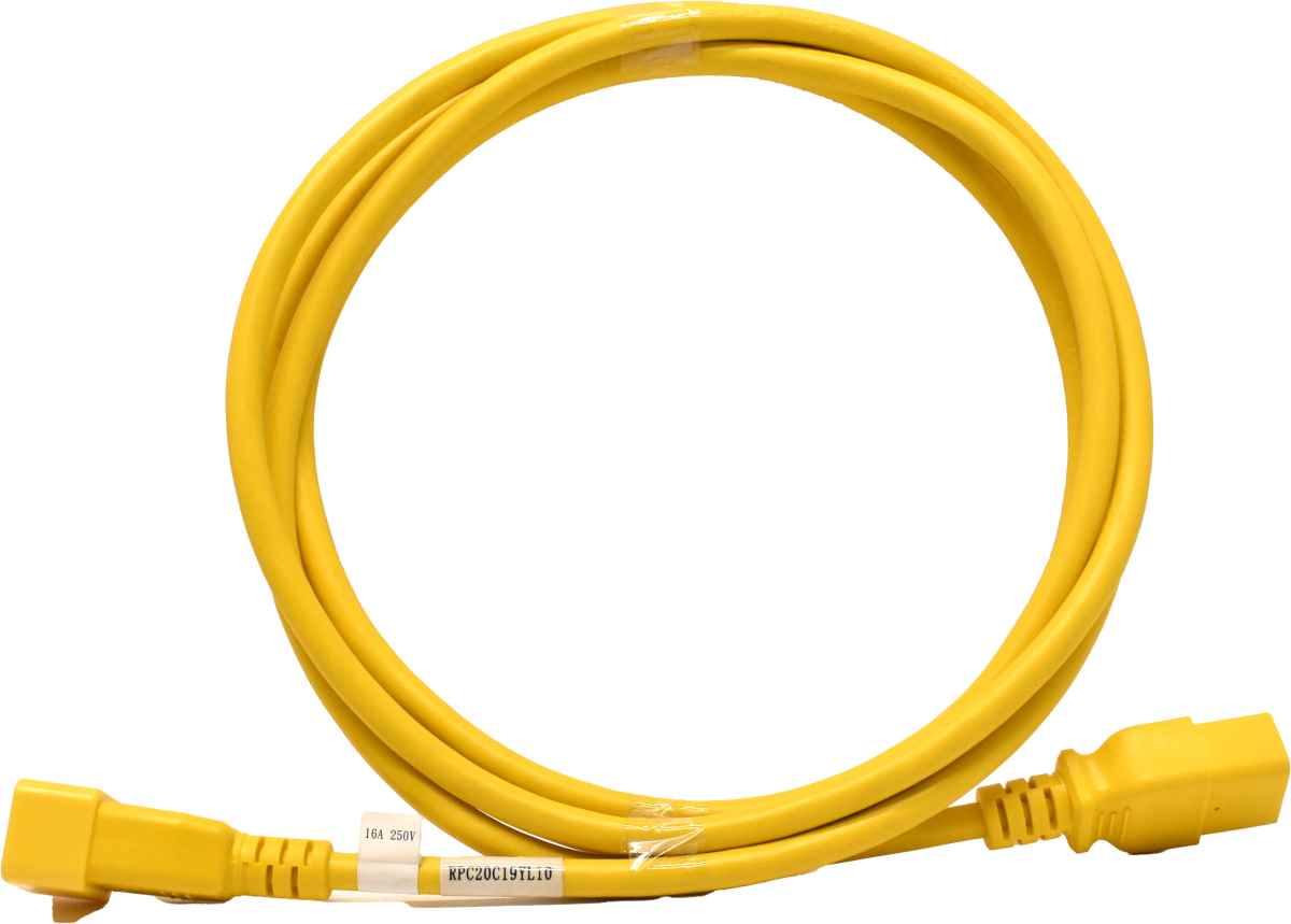 100xYung Netzkabel C20 C19 Power Kabel Gelb 3m 16A 250V Verlängerung RPC20C19YL10