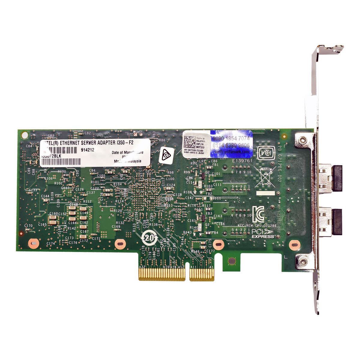 Dell / Intel I350-F2 Dual-Port LC-Duplex FC PCIe x4 Network Adapter 06Y3JD FP