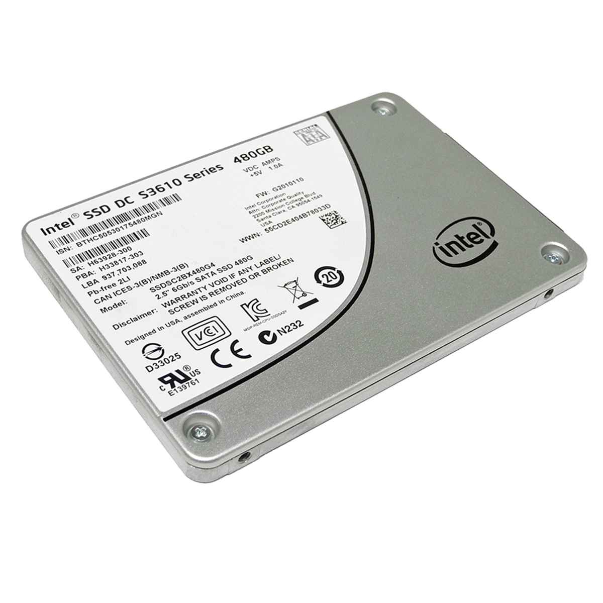 Intel SSD DC S3610 Series 480GB 2.5 Zoll 6G SATA SSD SSDSC2BX480G4 Intel SSD DC S3610 Series 480GB 2.5 Zoll 6G SATA SSD SSDSC2BX480G4