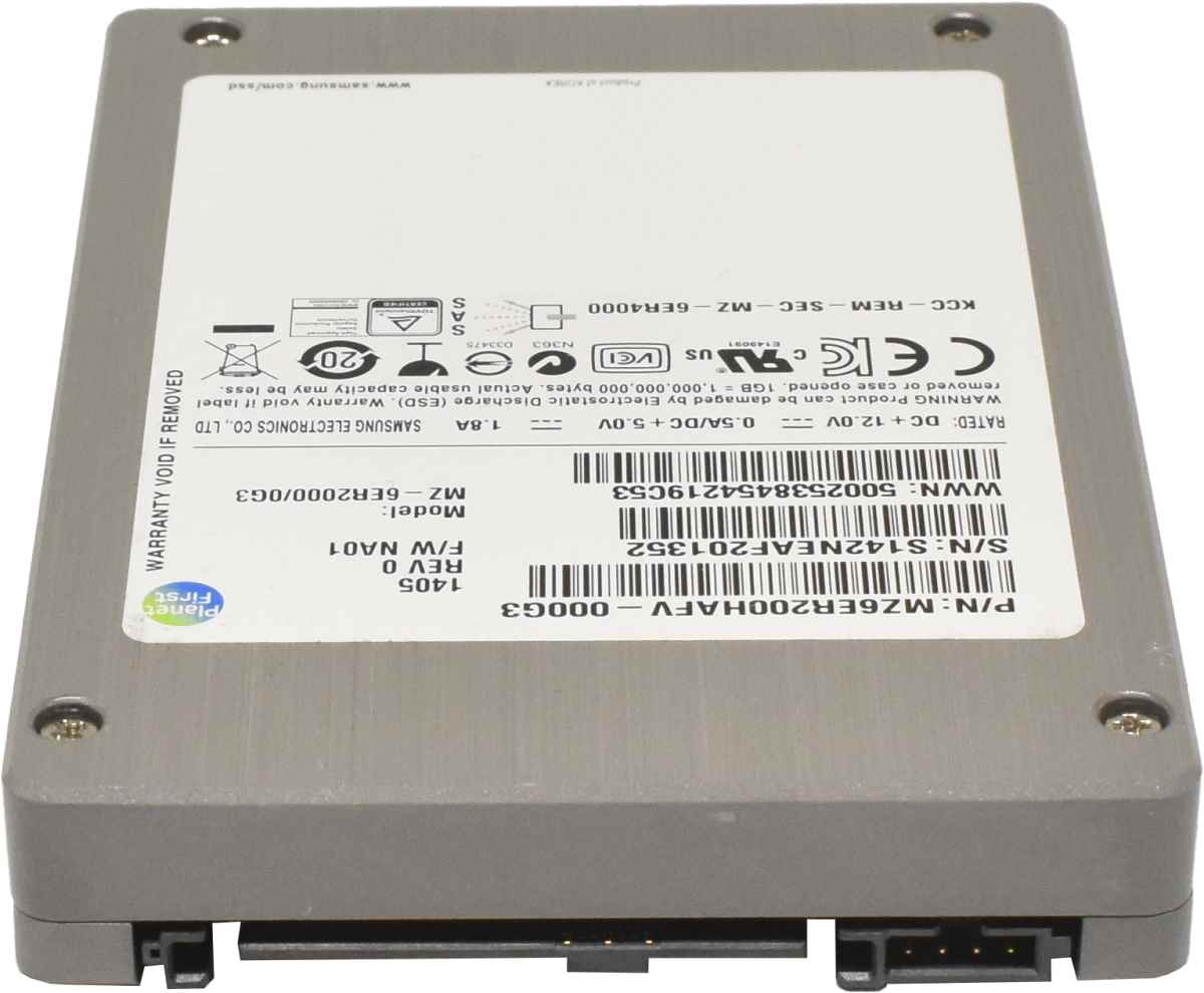 Samsung 200GB 2.5 6G SAS SSD MLC MZ-6ER2000 MZ6ER200HAFV 512Bytes Server Storage