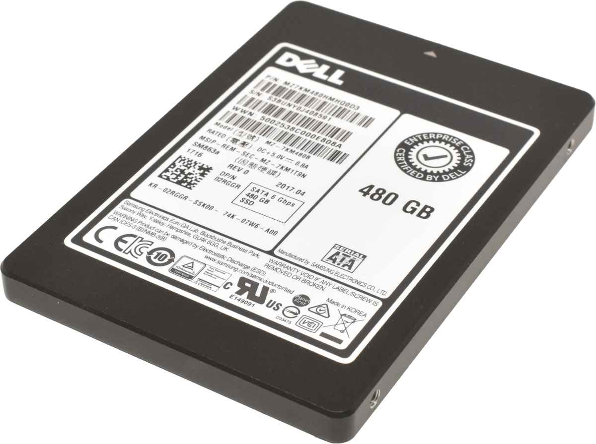 Dell Samsung SM863a 480GB 2.5" 6Gb SATA SSD MZ-7KM480B 02RGGR