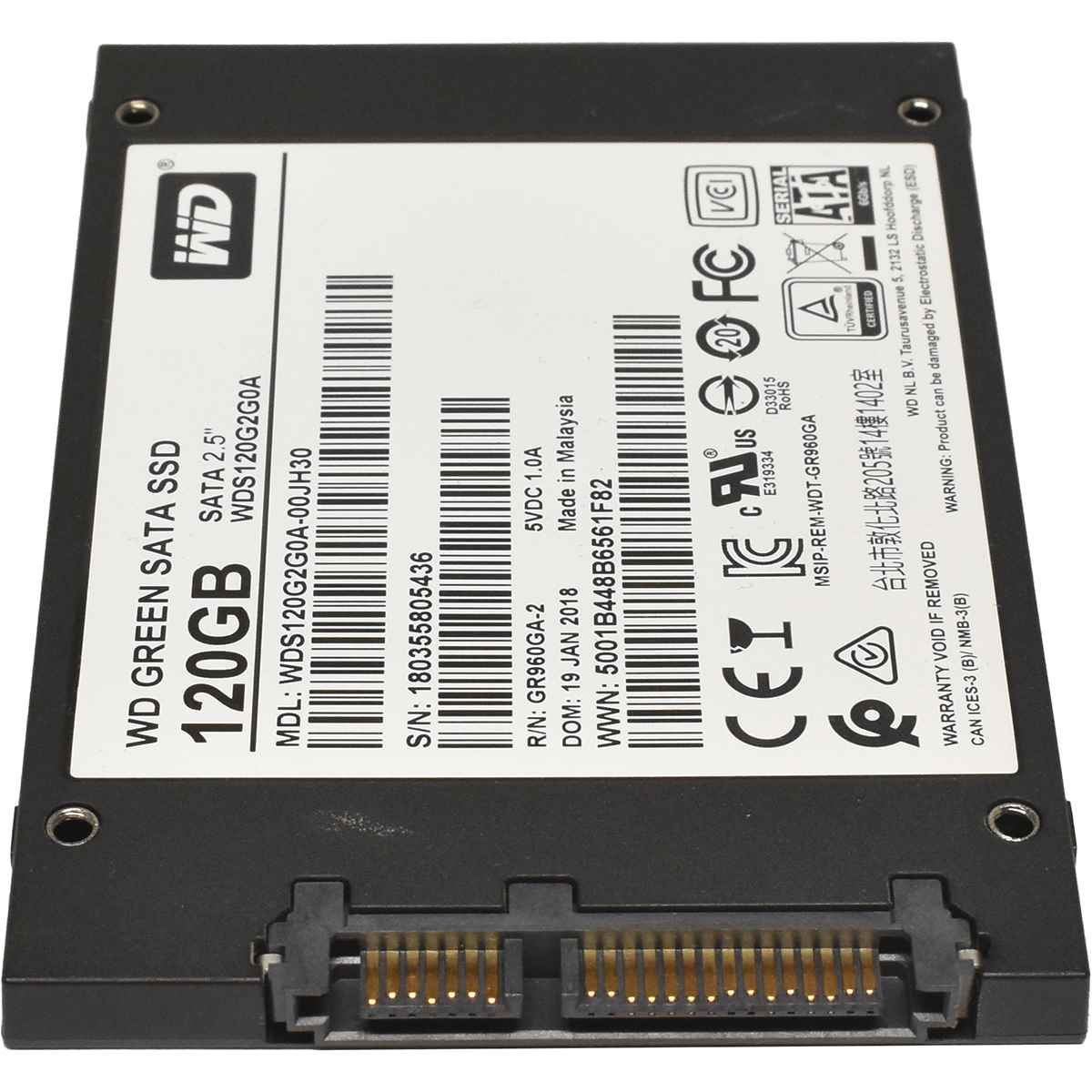 WD Green 120GB 2.5" 6G SATA SSD WDS120G2G0A-00JH30 WD Green 120GB 2.5" 6G SATA SSD WDS120G2G0A-00JH30