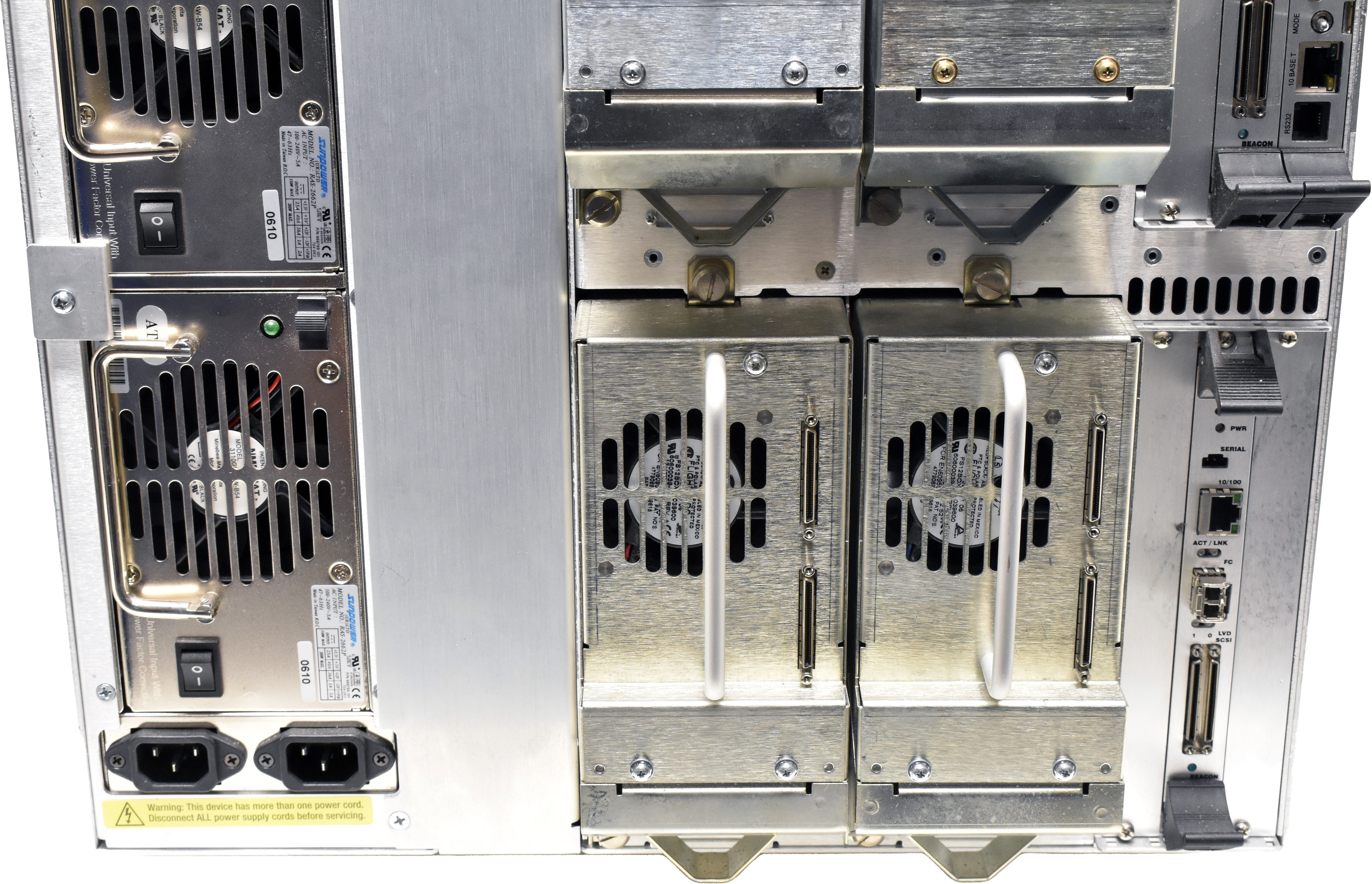HP StorageWorks MSL6060 Tape Library + Rack Rail Kit 2x PSU 4x Tape Drives 3x Controller HP StorageWorks MSL6060 Tape Library + Rack Rail Kit 2x PSU 4x Tape Drives 3x Controller