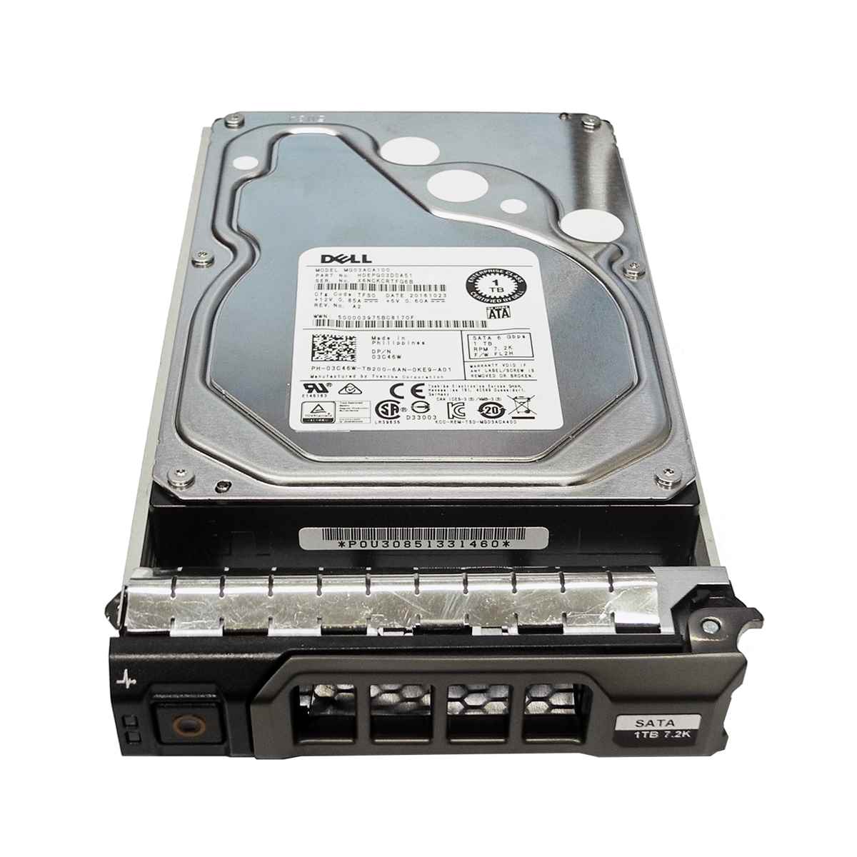 Dell 1TB 3.5" 7.2K 6G SATA HDD Festplatte MG03ACA100 03C46W mit Rahmen Dell 1TB 3.5" 7.2K 6G SATA HDD Festplatte MG03ACA100 03C46W mit Rahmen