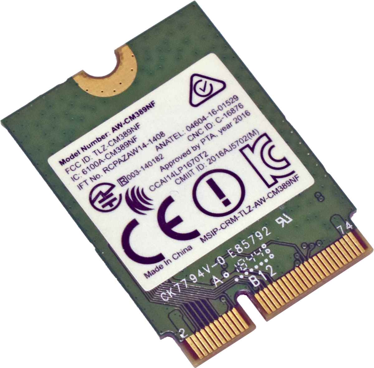 Dell AzureWave AW-CM389MA 0TX8NM Dual Band 802.11a/b/g/n/ac W-Lan Adapter Dell AzureWave 0TX8NM Dual Band 802.11a/b/g/n/ac AW-CM389MA W-Lan Adapter