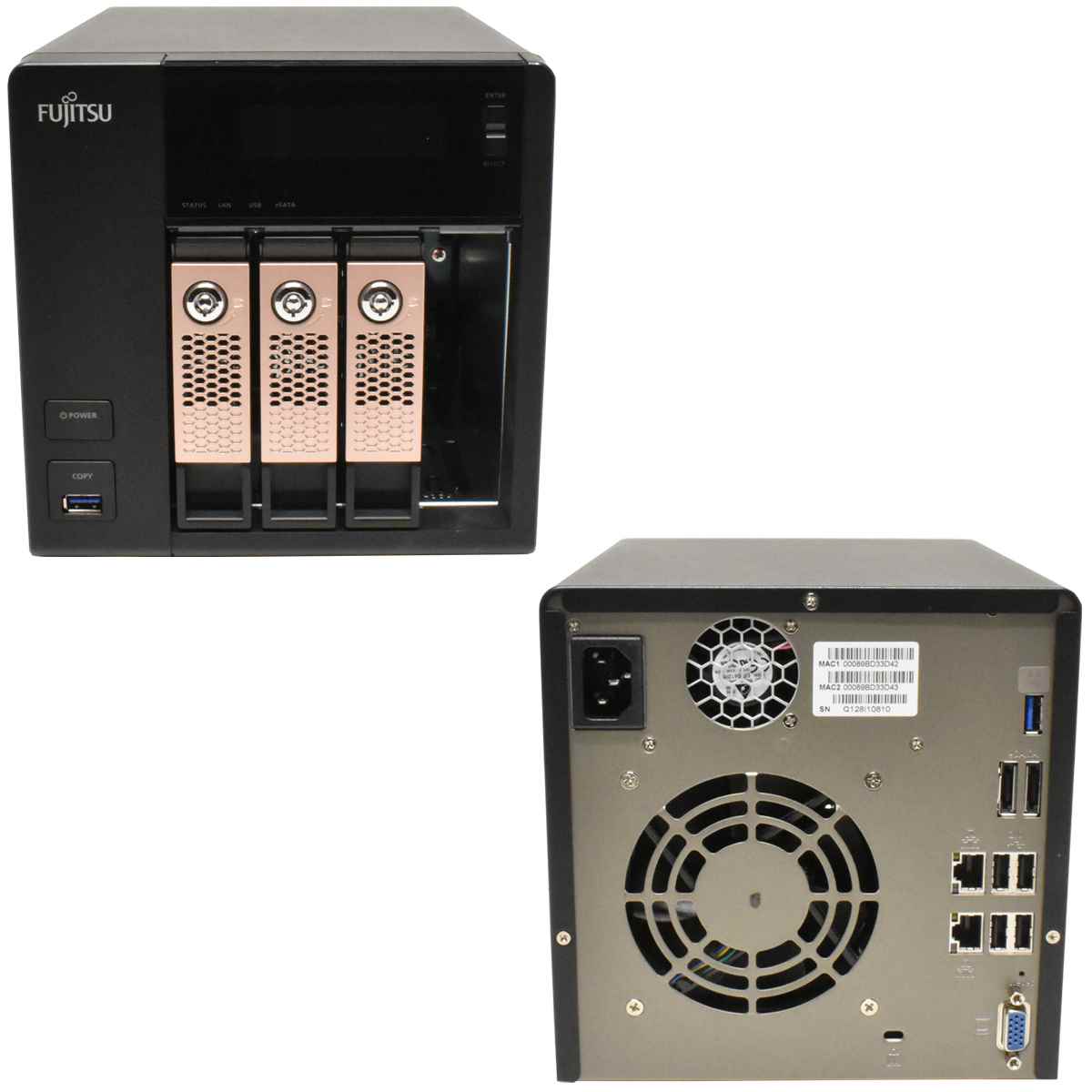Fujitsu Celvin NAS Q800 Intel Atom D525 1GB RAM 3x 1TB 3.5 HDD 4Bay USB 3.0 Fujitsu Celvin NAS Q800 Intel Atom D525 1GB RAM 3x 1TB 3.5 HDD 4Bay USB 3.0