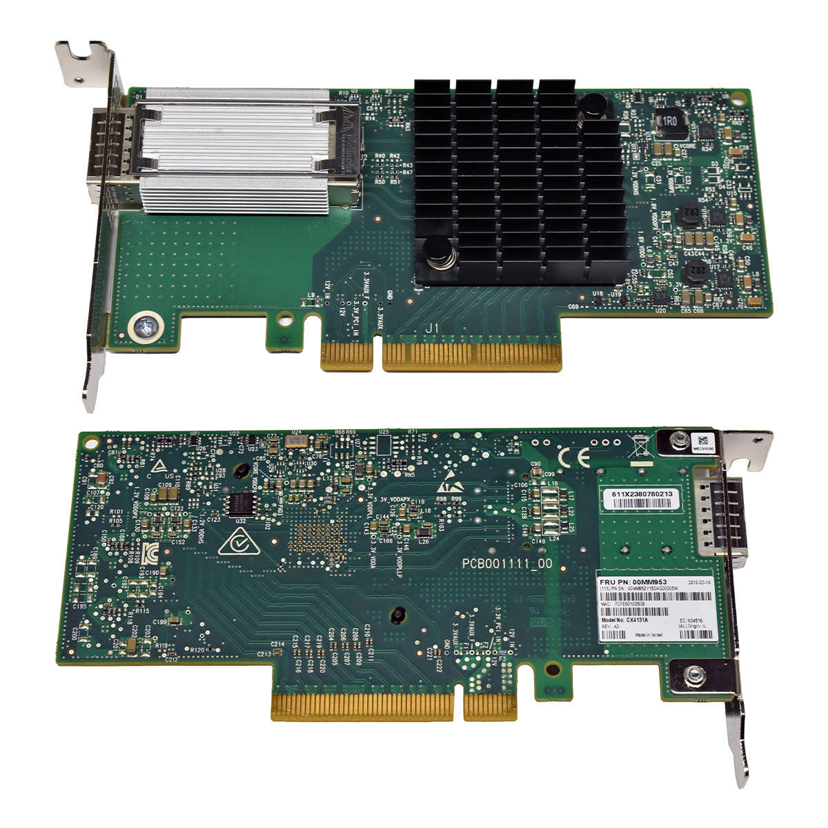 Mellanox-Lenovo-ConnectX-CX4131A-1-Port-NIC-50G-QS-006.jpg Mellanox Lenovo ConnectX CX4131A 1-Port NIC 50G QSFP28 PCIe 3.0 x16 00MM953 LP
