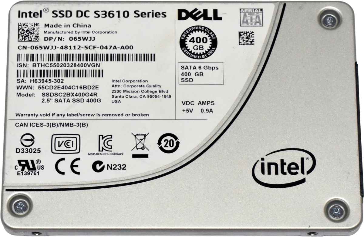 Dell Intel SSD DC S3610 400GB 065WJJ SSDSC2BX400G4R 2.5" 7mm 6G SATA SSD