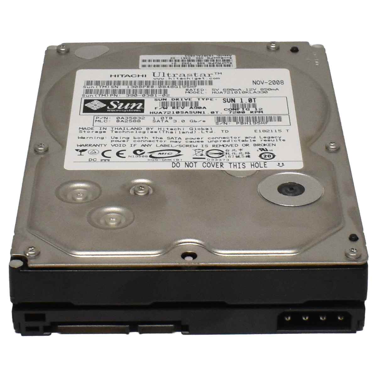 Hitachi Ultrastar SUN 1TB 3,5 Zoll 7.2K 3G SATAII HDD HUA721010KLA330 0A35832 Hitachi Ultrastar SUN 1TB 3,5 Zoll 7.2K 3G SATAII HDD HUA721010KLA330 0A35832