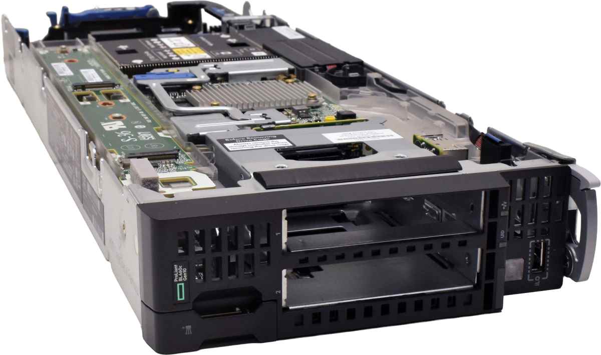 HP BladeSystem c7000 Enclosure 681844-B21 8xBL460C G10 2xPlatinum 8276 128GB RAM P204i 2xSFF 2xM.2
