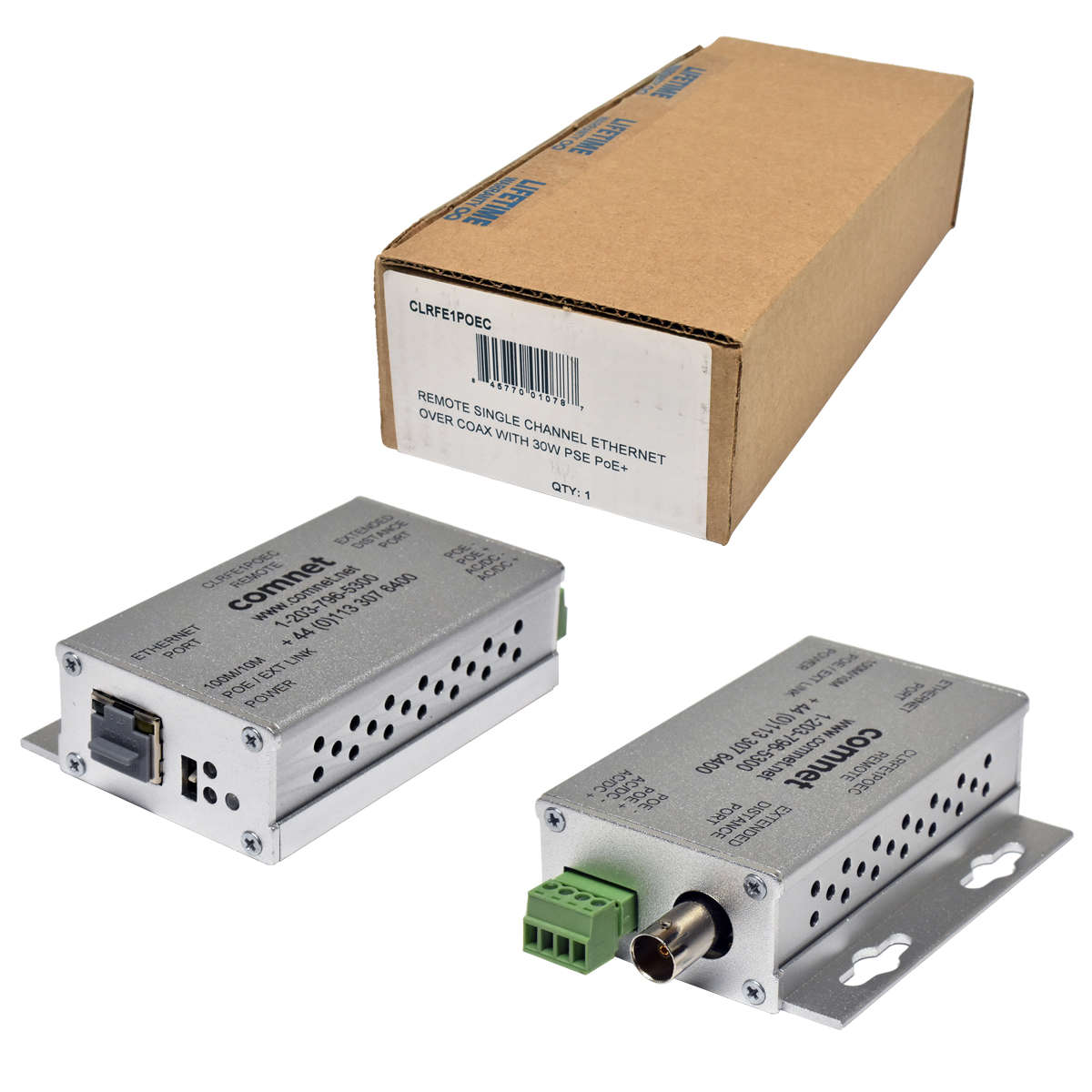 Comnet-CLRFE1POEC-Remote-Single-Channel-Ethernet-o-001.jpg Comnet CLRFE1POEC Remote Single Channel Ethernet over Coax + 30W PSE PoE+ NEW NEU
